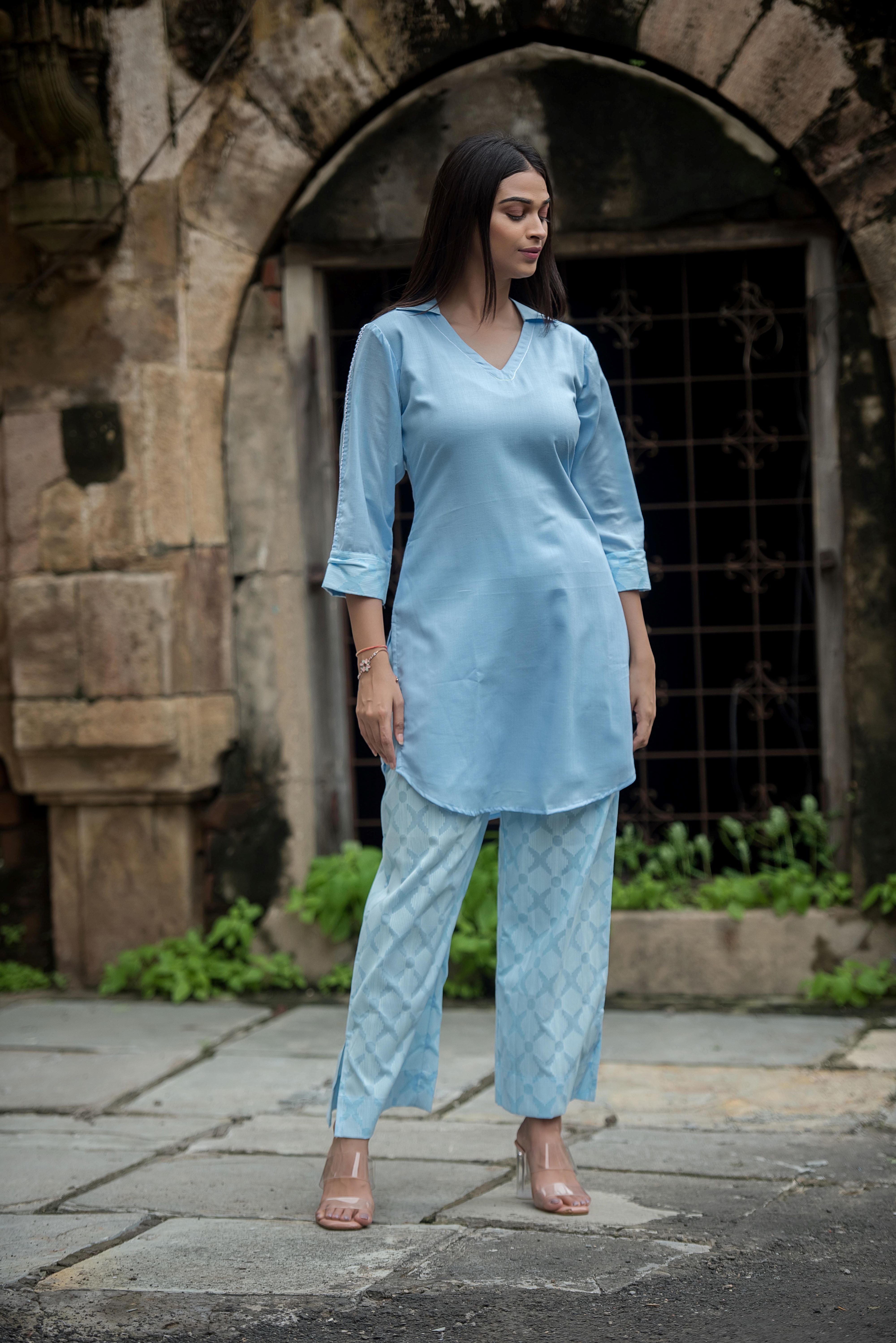 Elegant Blue Co-ord Set