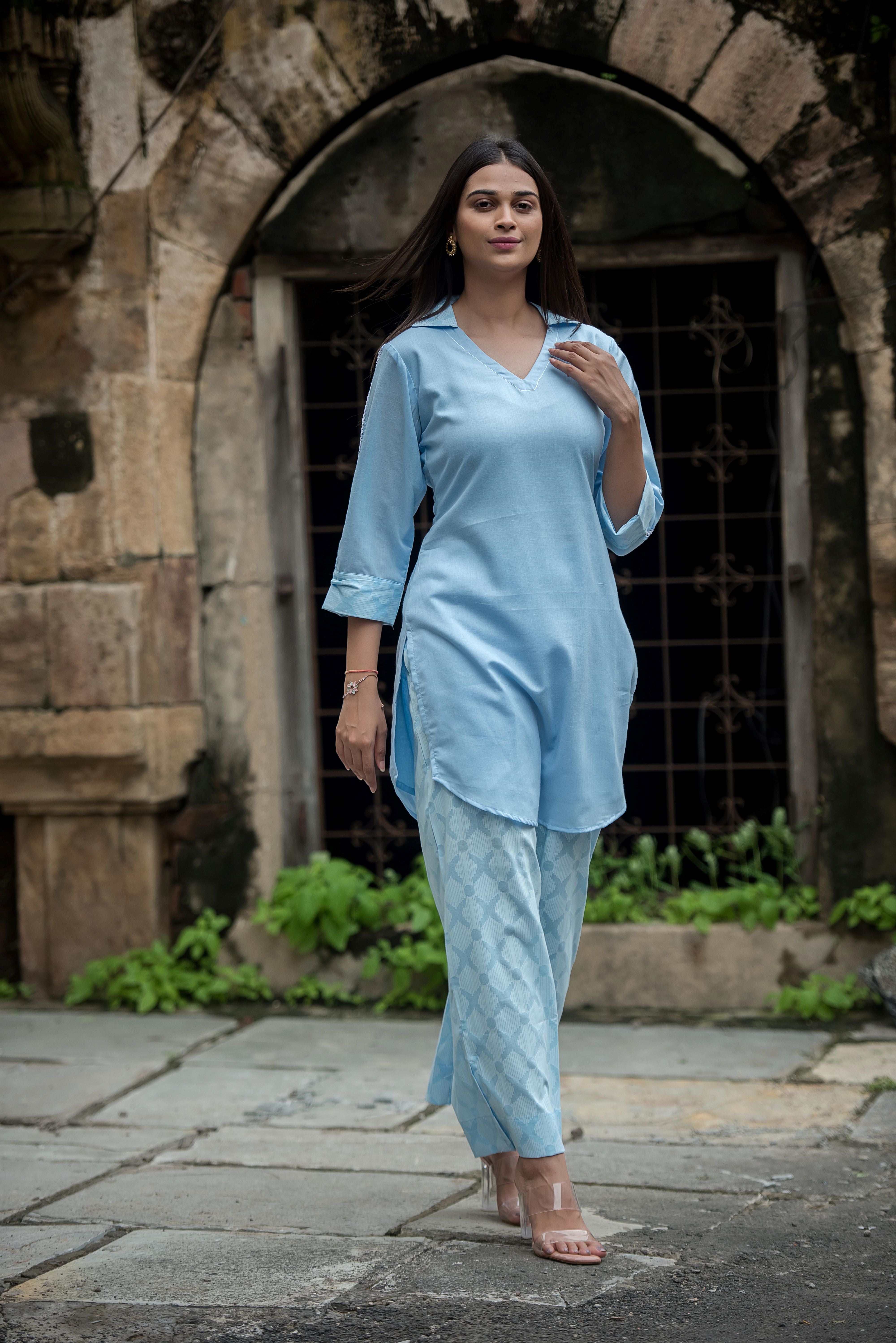 Elegant Blue Co-ord Set