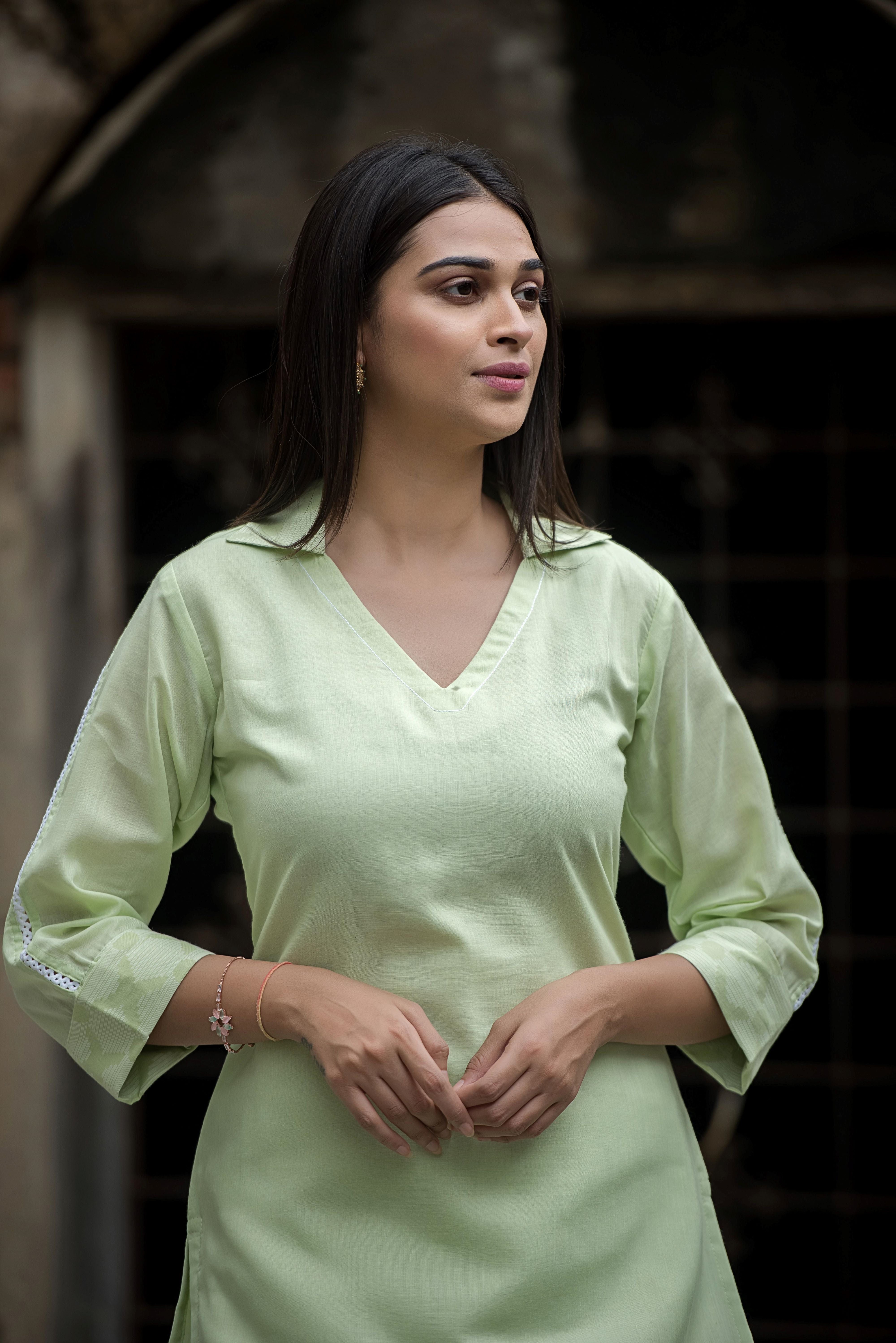 Elegant Pista Green Co-ord Set