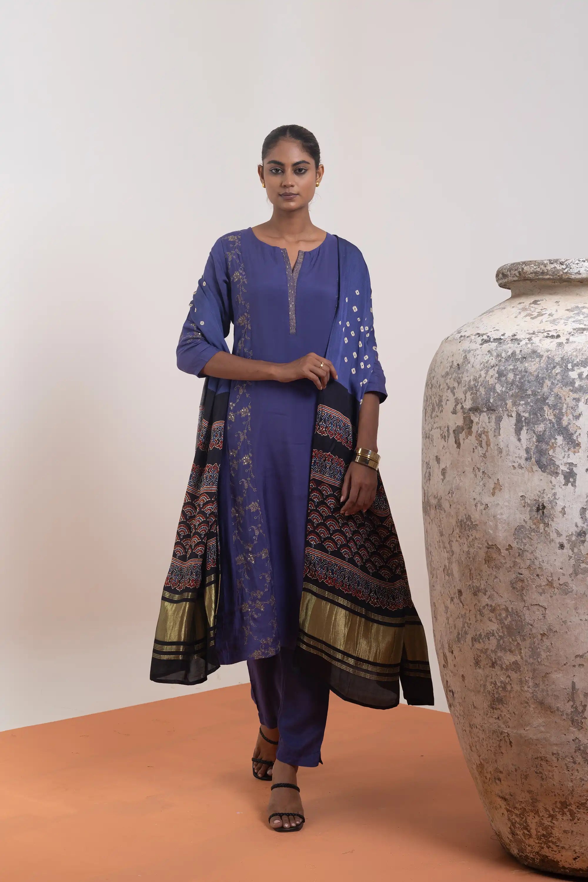 PAYAL Deep Purple Kurta Suit Set with hand Embroidery Detailing