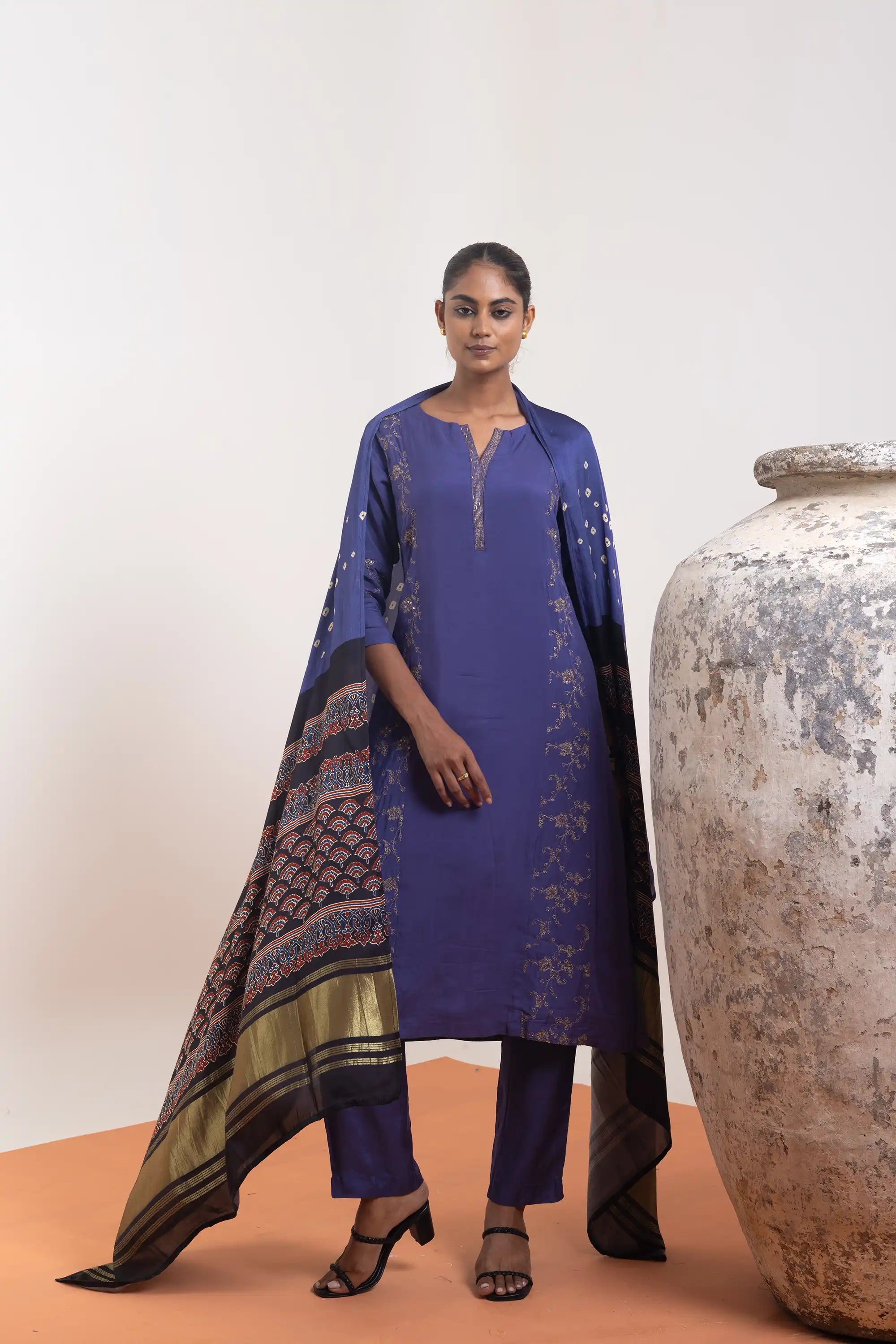 PAYAL Deep Purple Kurta Suit Set with hand Embroidery Detailing