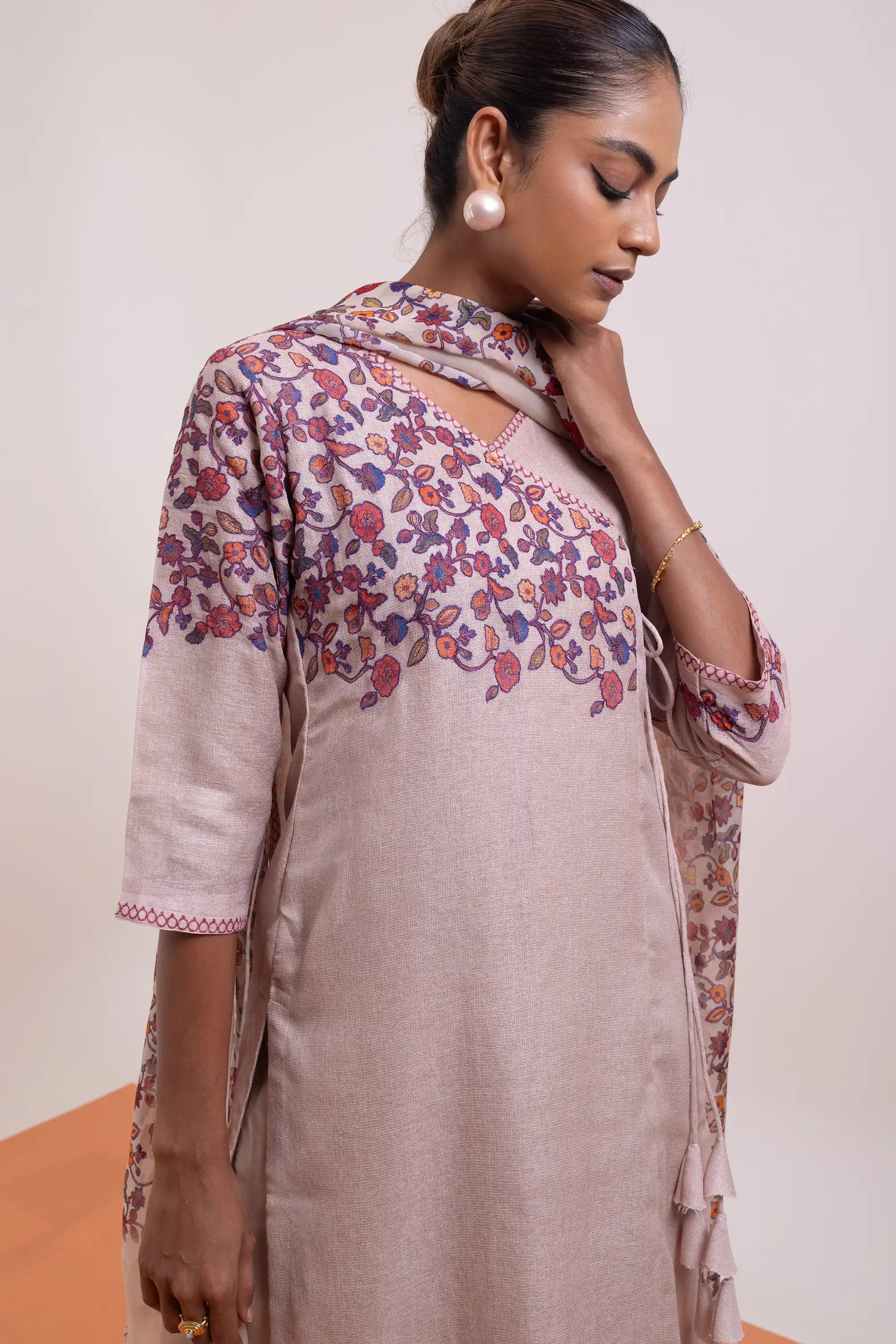 PAYAL Pastel Pink Kurta Suit Set with amazing Print Design