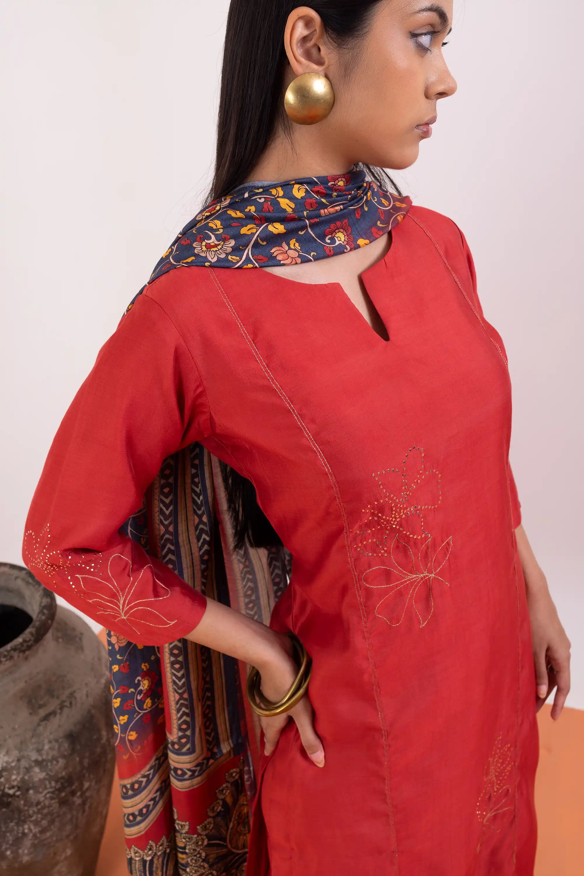 PAYAL Rust Kurta Suit Set with