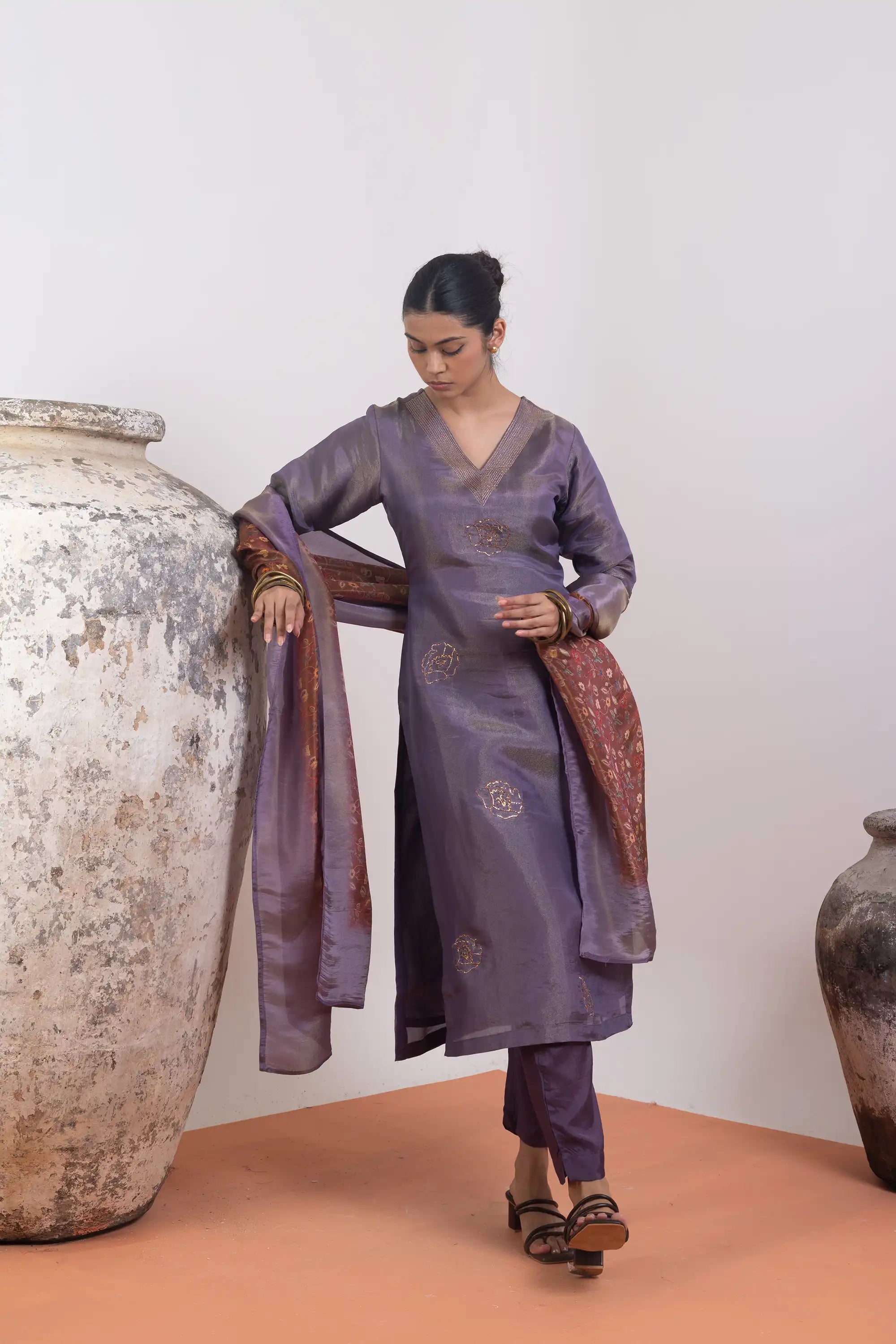 PAYAL Lilac Tissue Silk Kurta Suit for any occasion