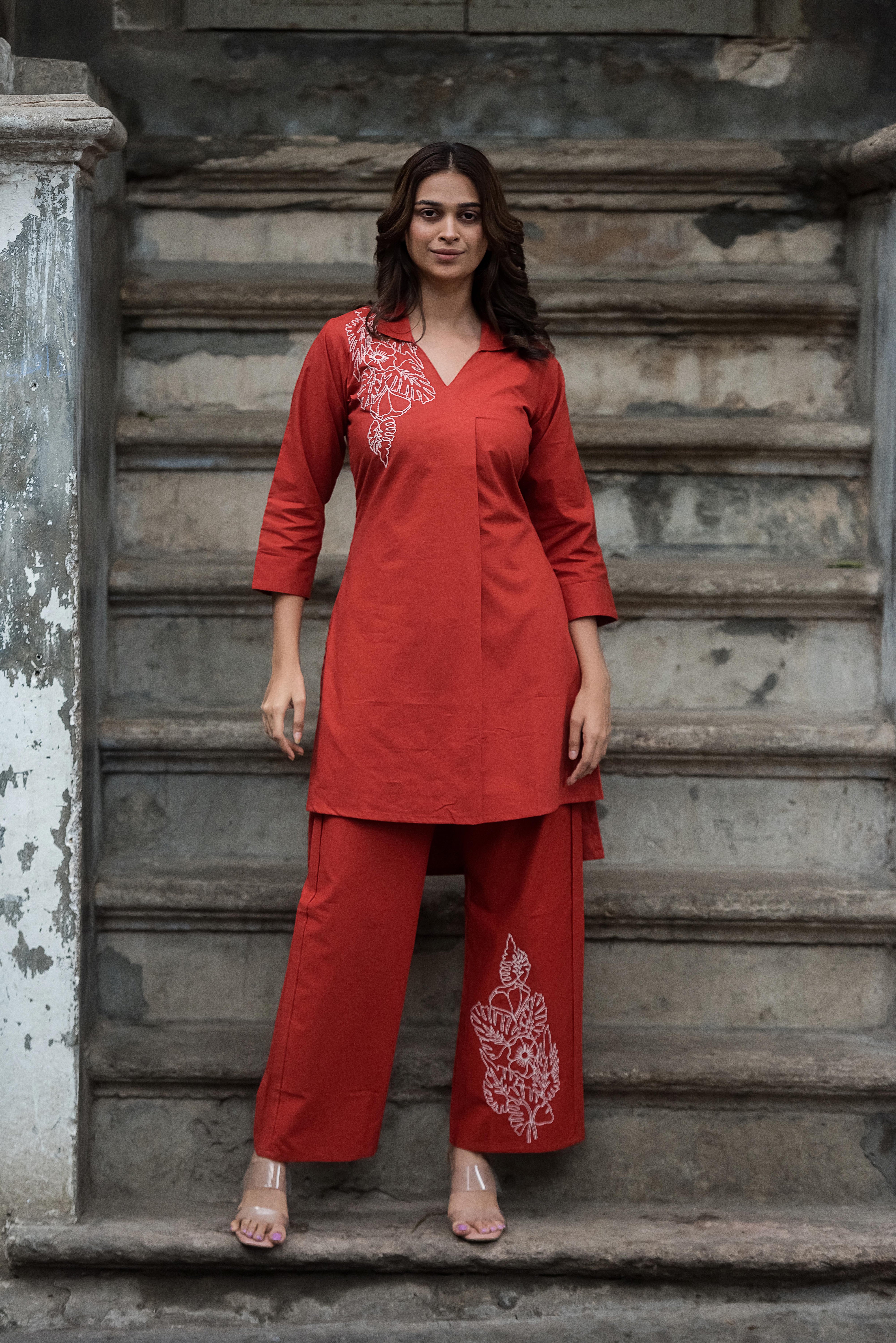 Rust Cotton Co-ord Set