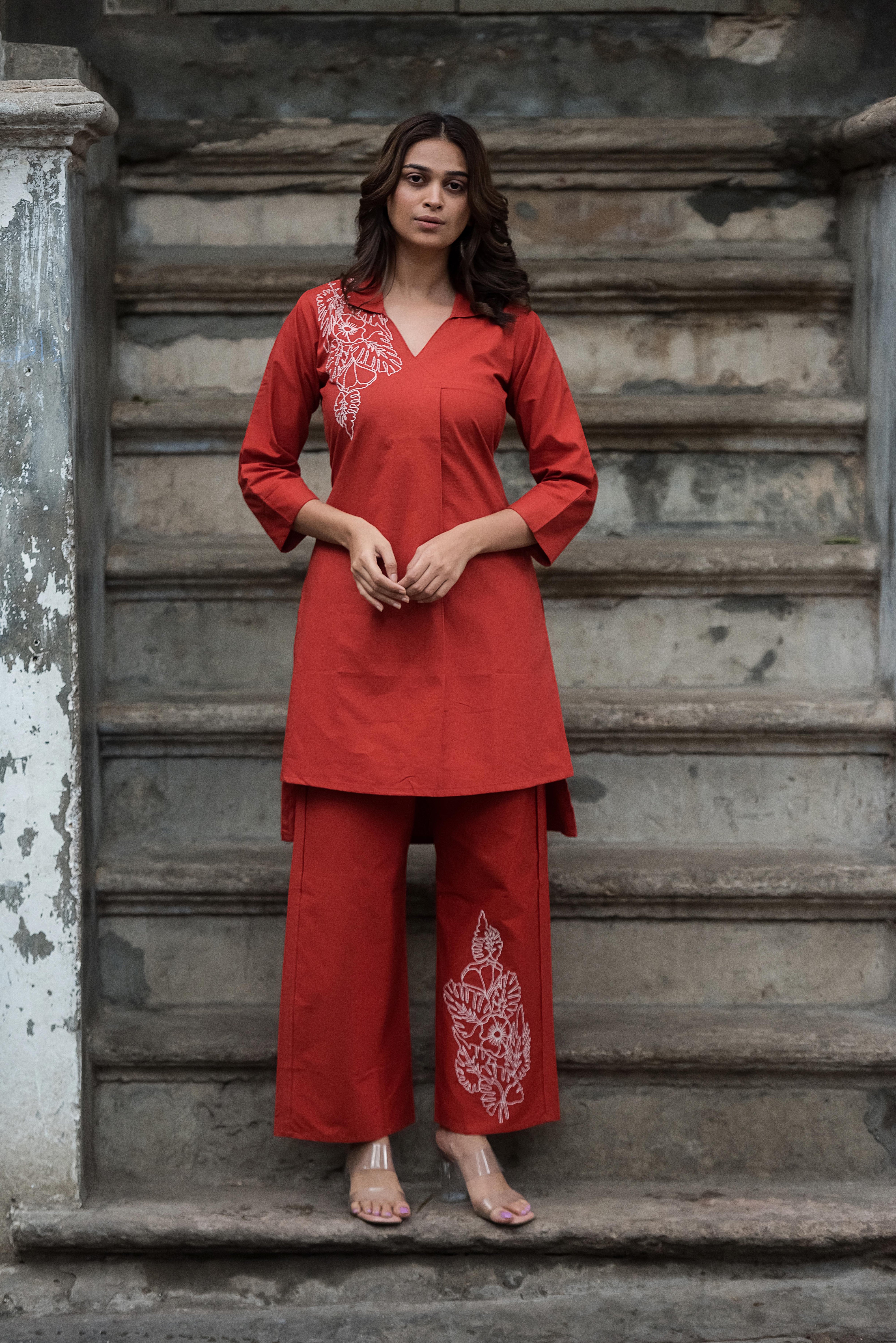 Rust Cotton Co-ord Set