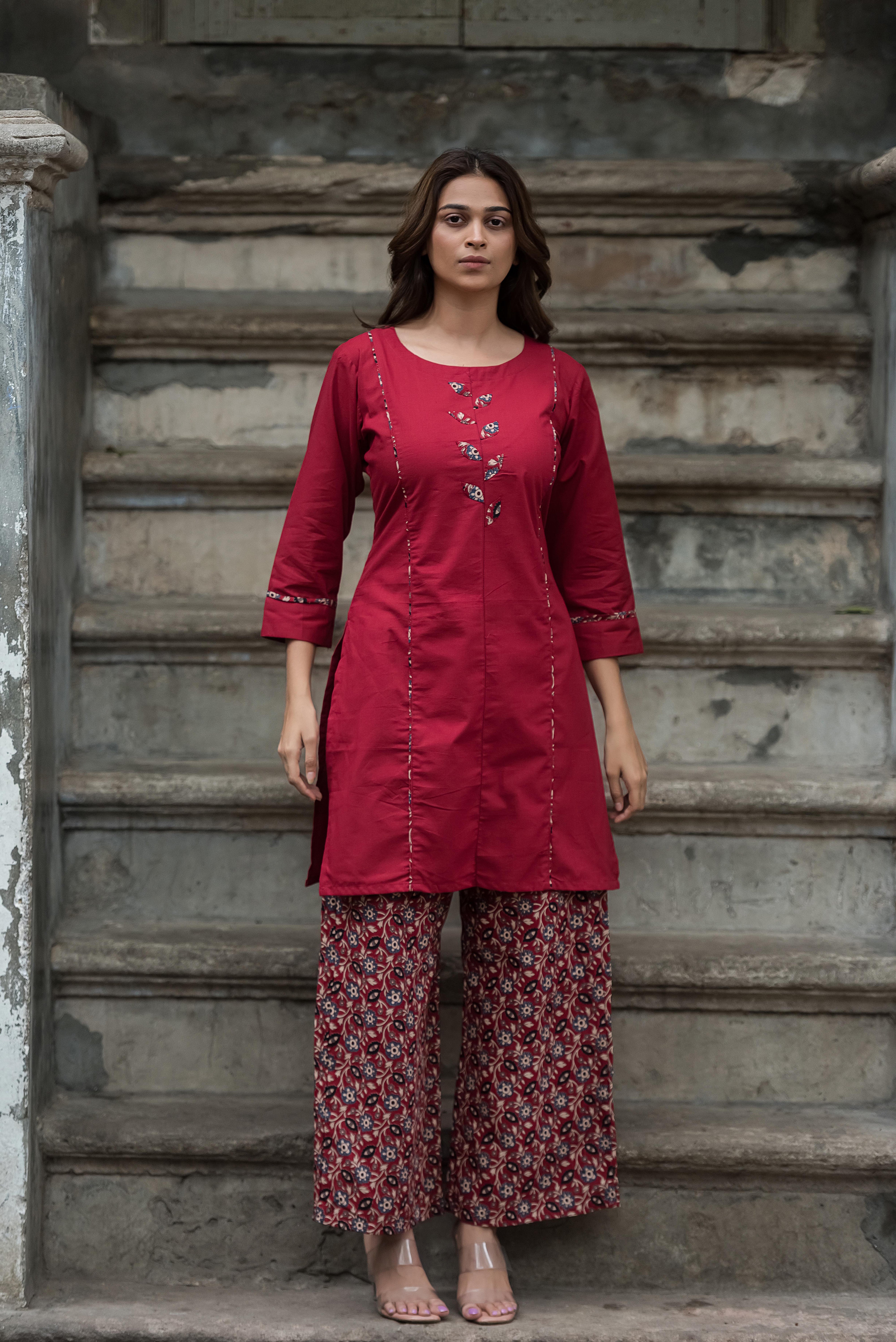 Maroon Muse — The Appliqué Co-ord Set