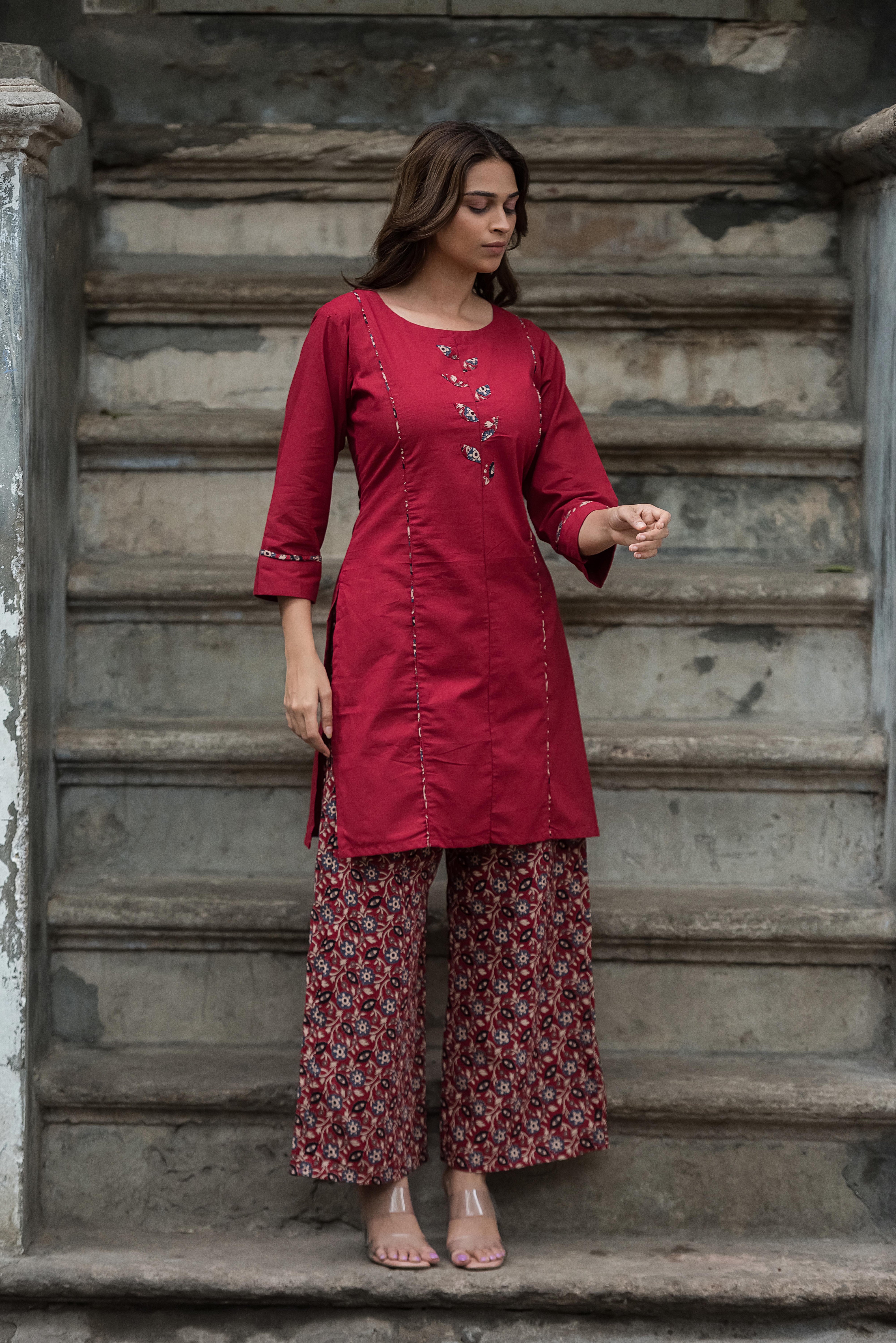 Maroon Muse — The Appliqué Co-ord Set