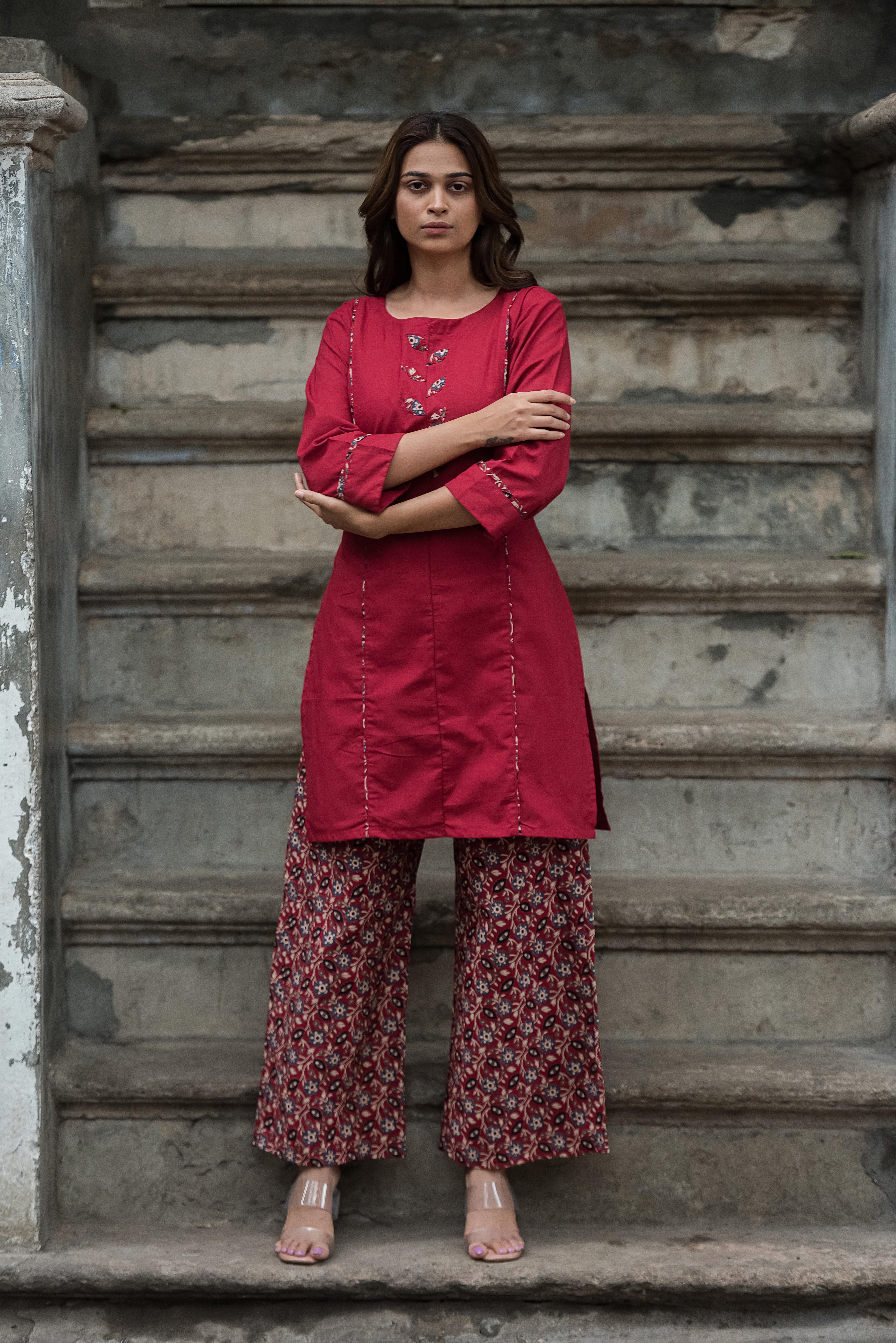 Maroon Muse — The Appliqué Co-ord Set