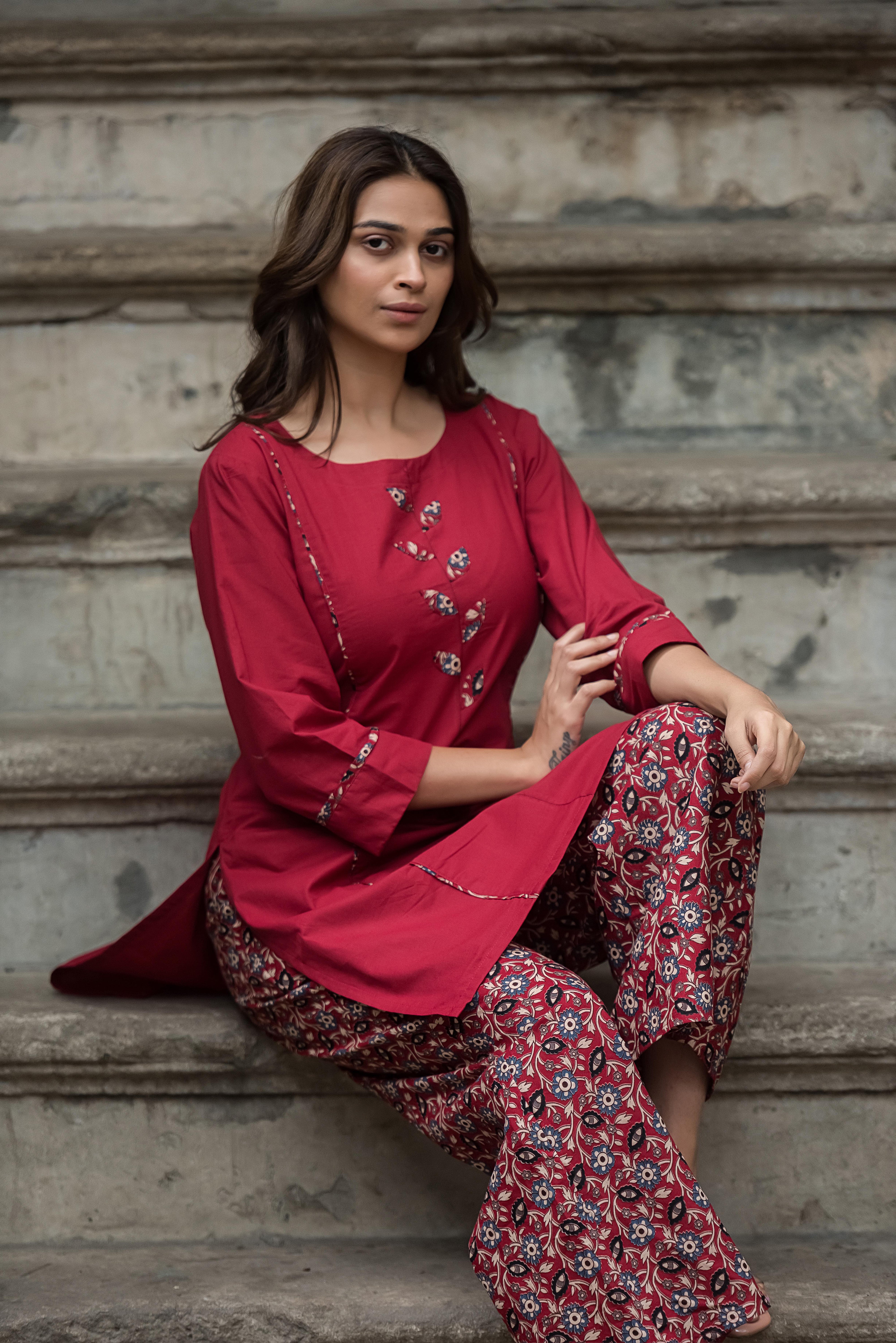 Maroon Muse — The Appliqué Co-ord Set