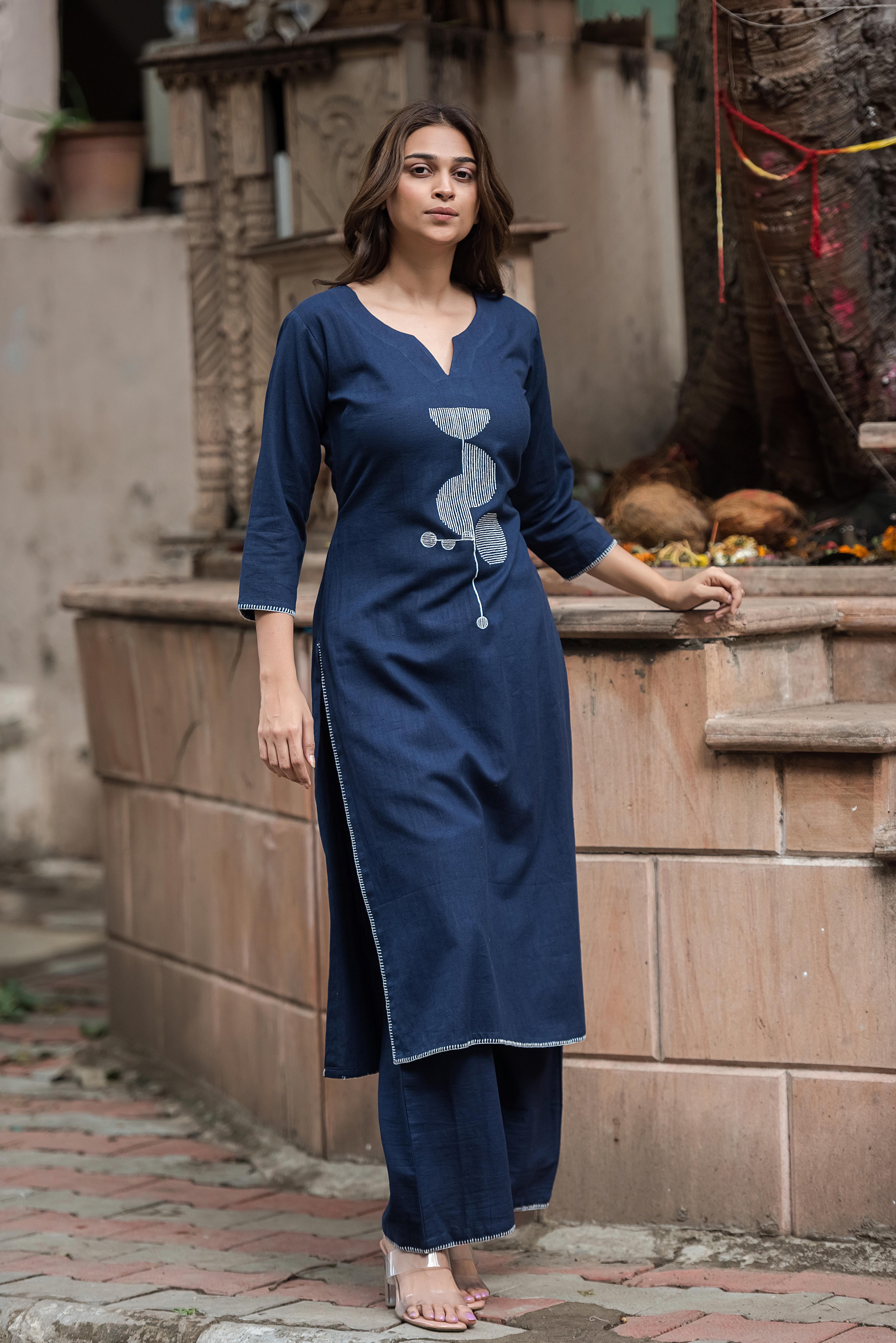 Blue Straight Co-ord Set