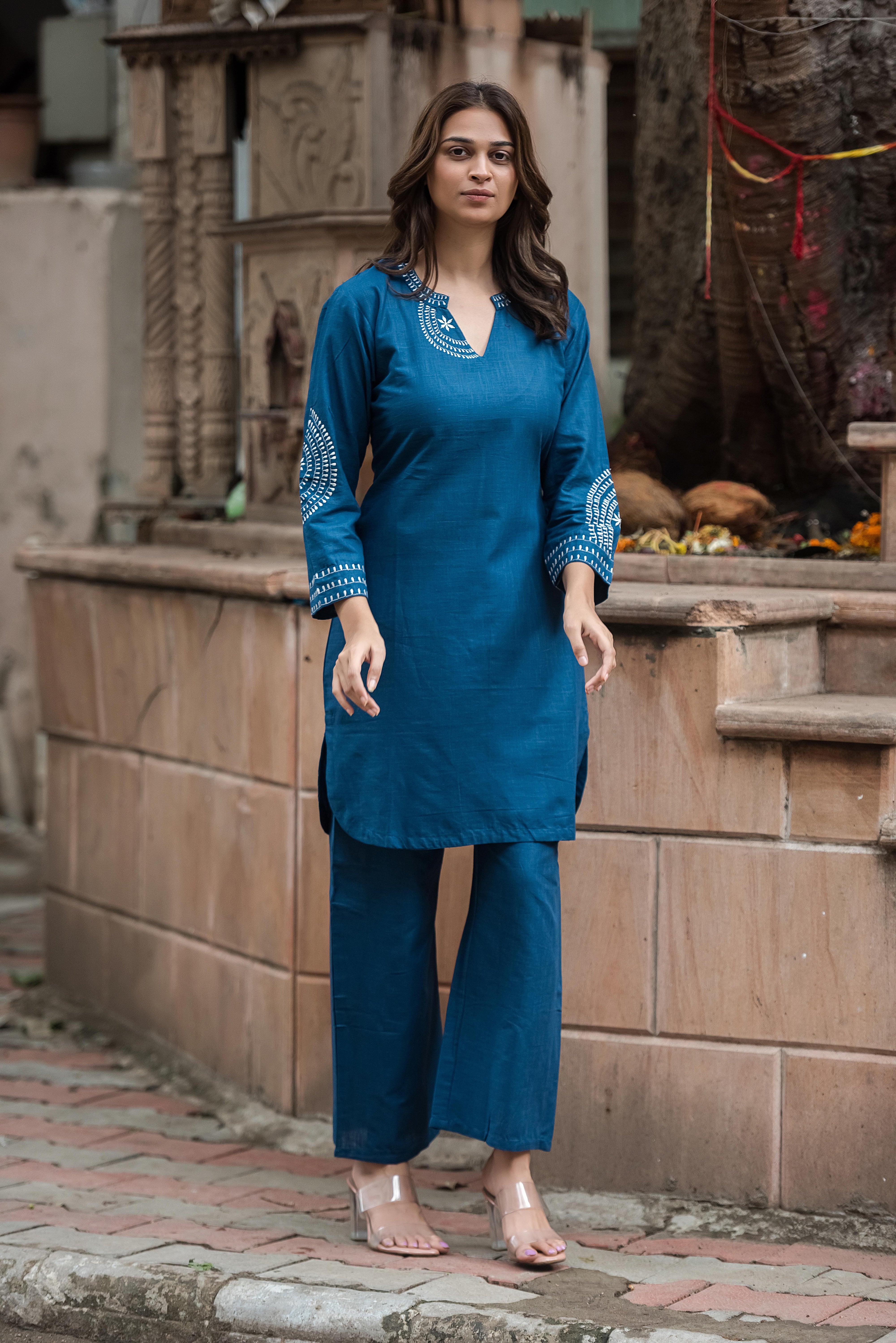 Blue Straight Co-ord Set