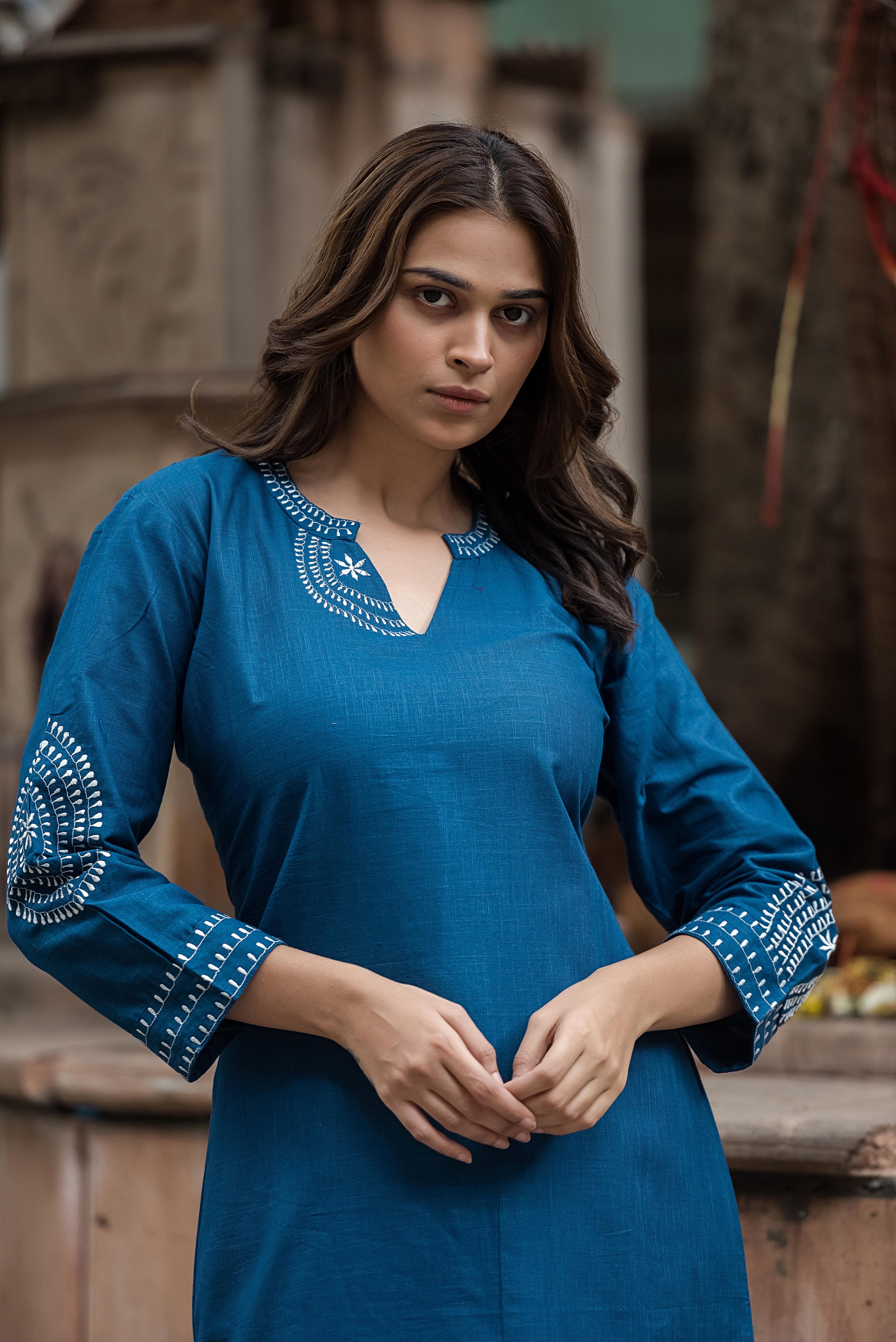 Blue Straight Co-ord Set