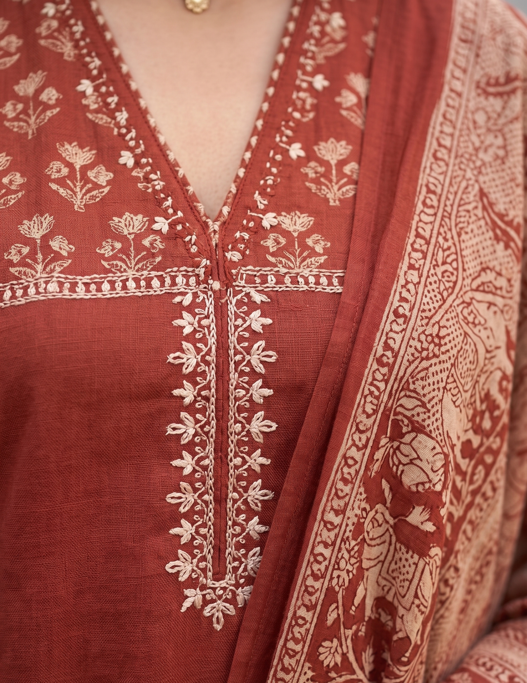 Maroon Straight Suit Set