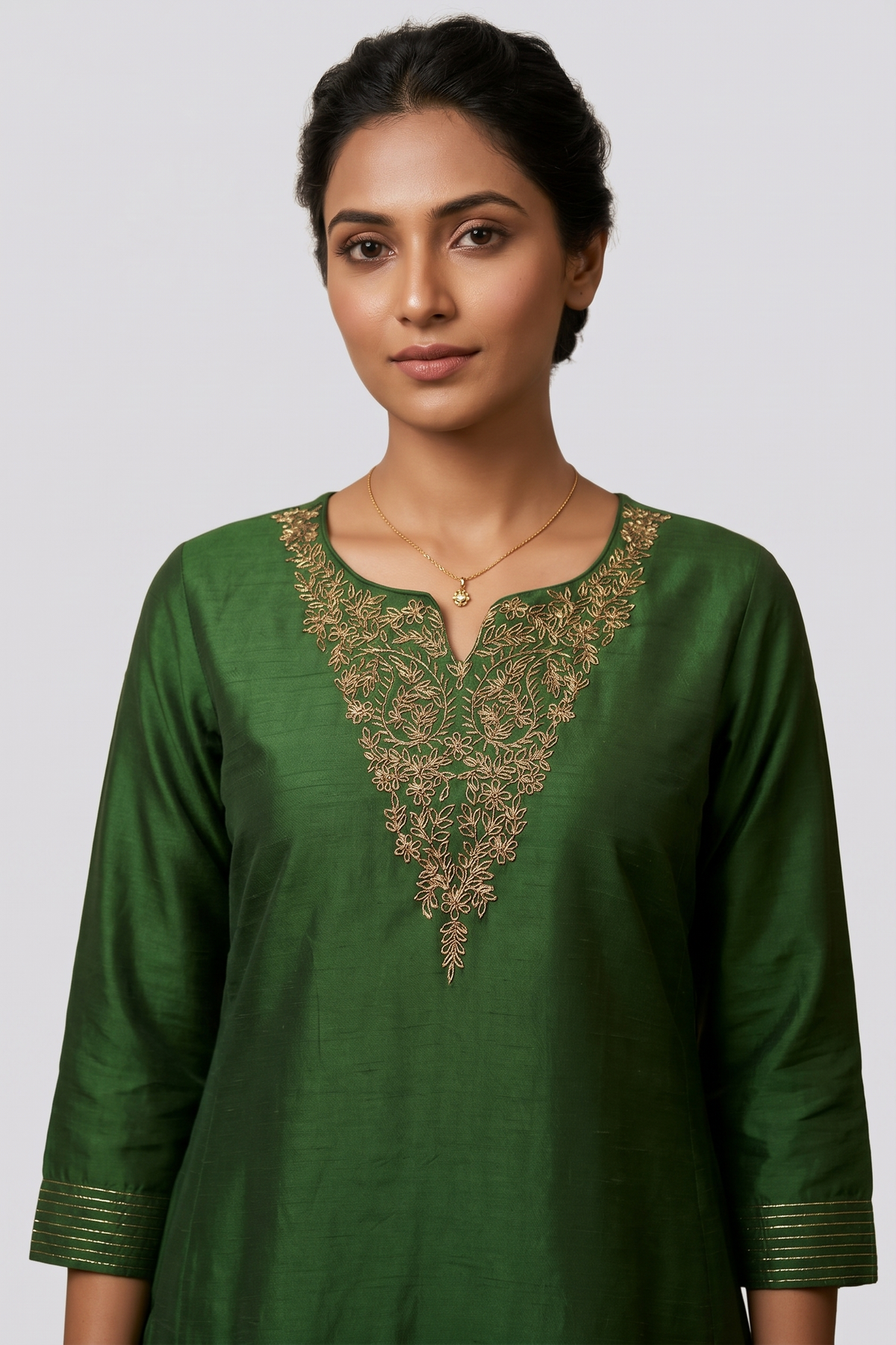 Green Straight Silk Salwar Suit