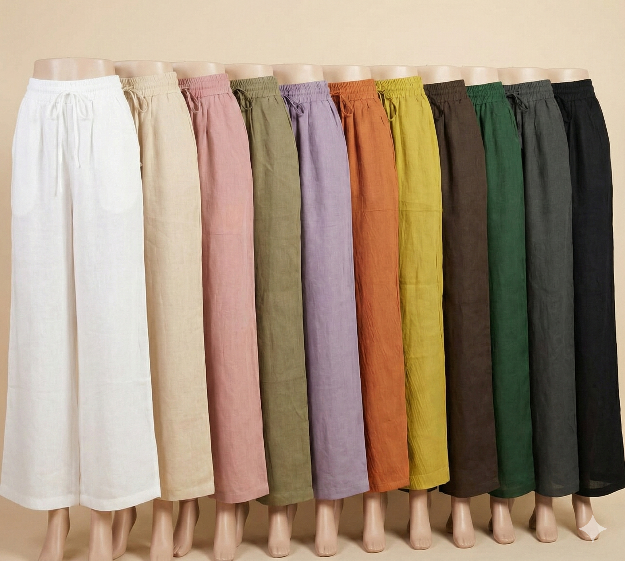 Women’s Relaxed Fit Solid Linen Pants