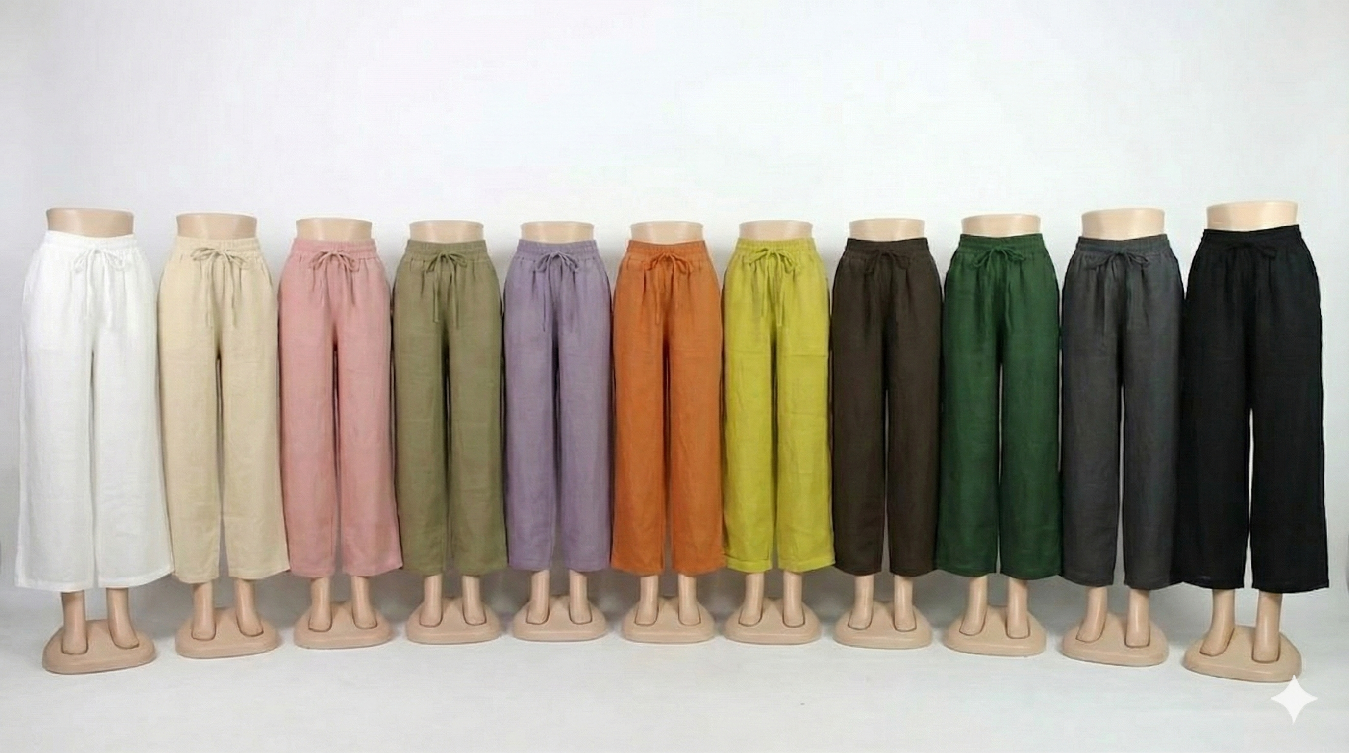 Women’s Relaxed Fit Solid Linen Pants