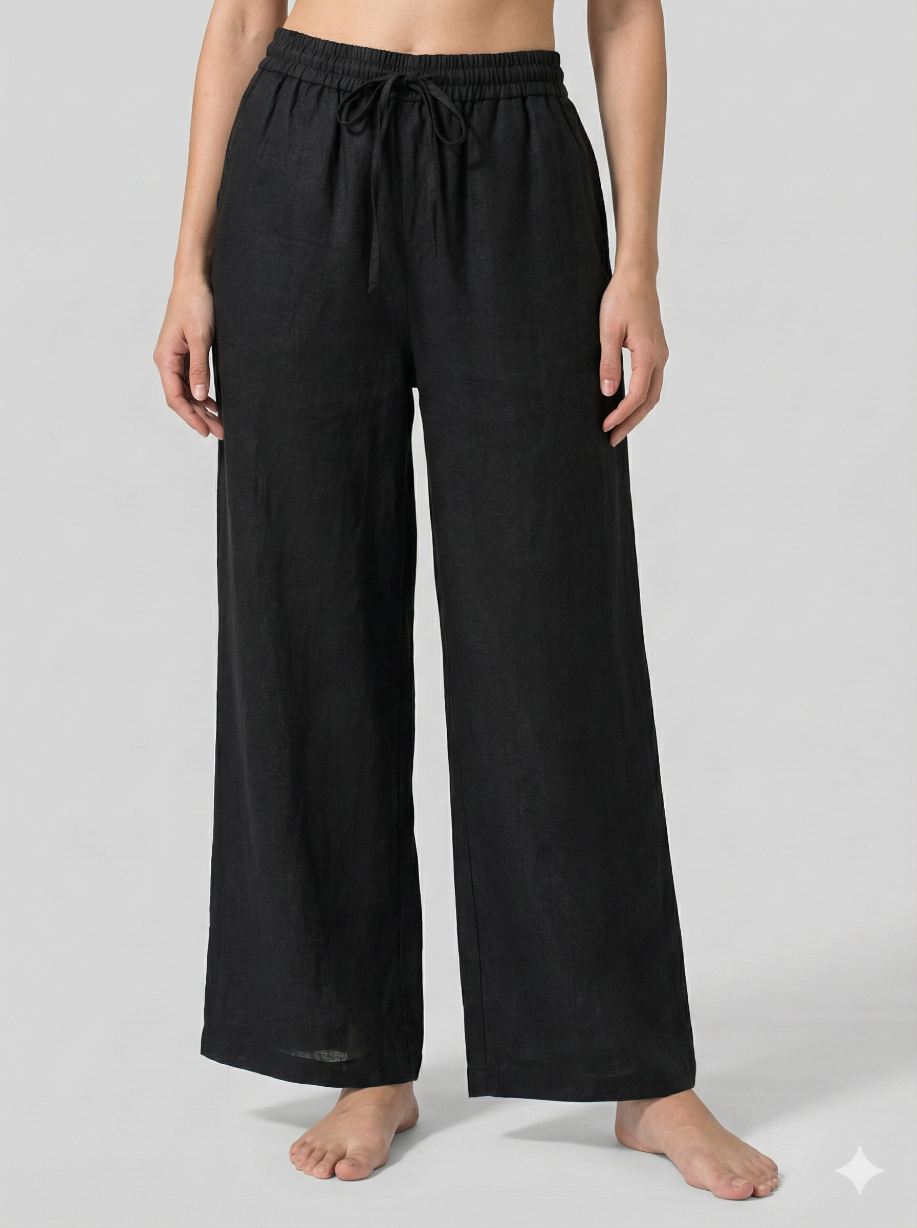 Women’s Relaxed Fit Solid Linen Pants