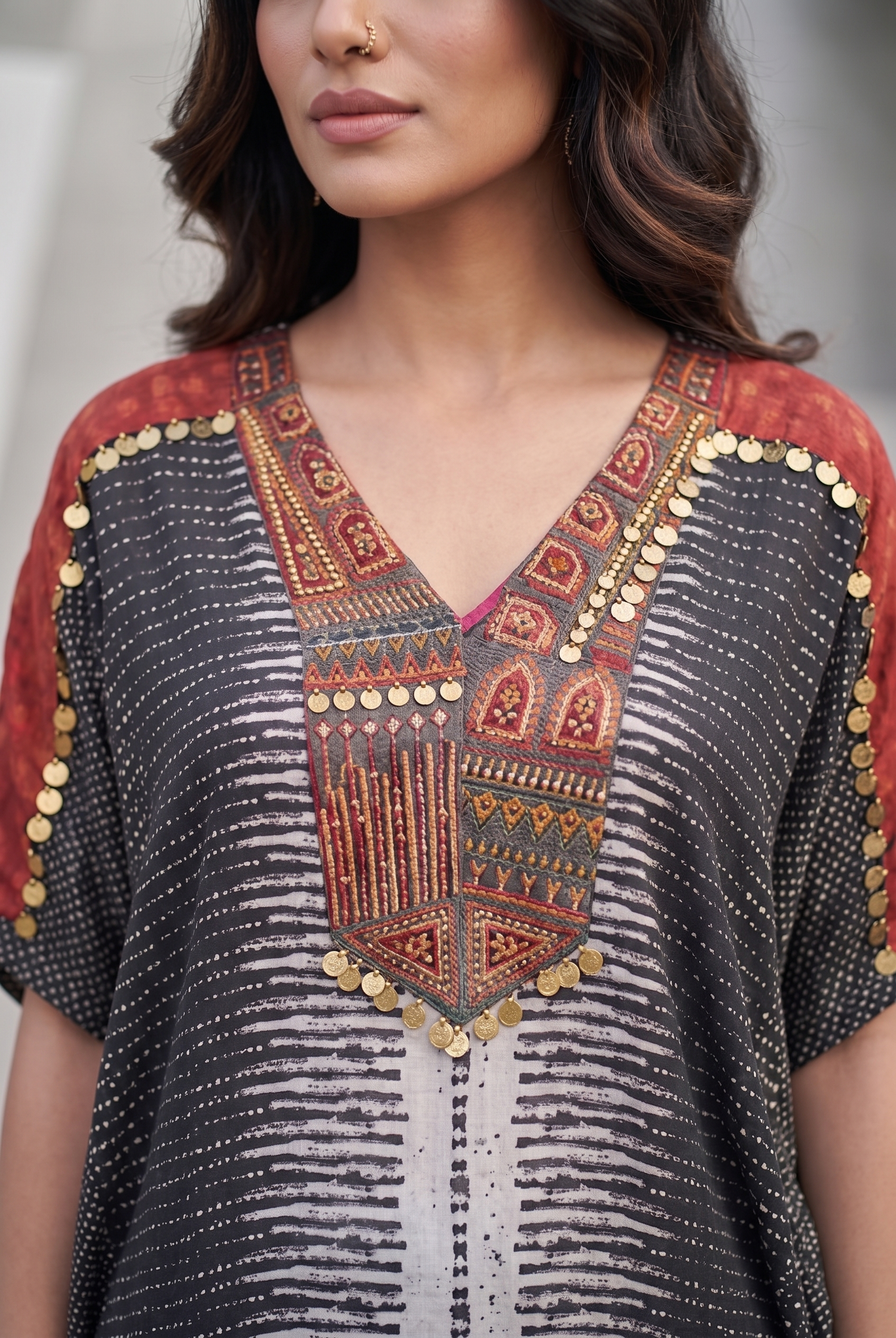 Black Dola Silk Festive kaftan