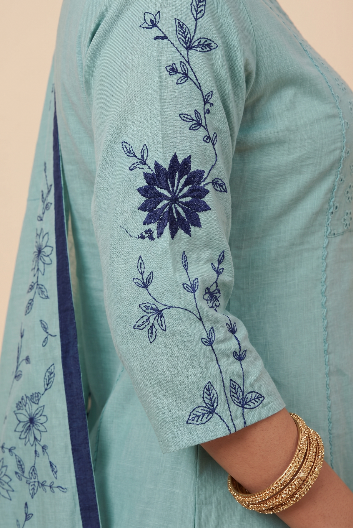 Sky Blue Mal Mal Flared Salwar Suit