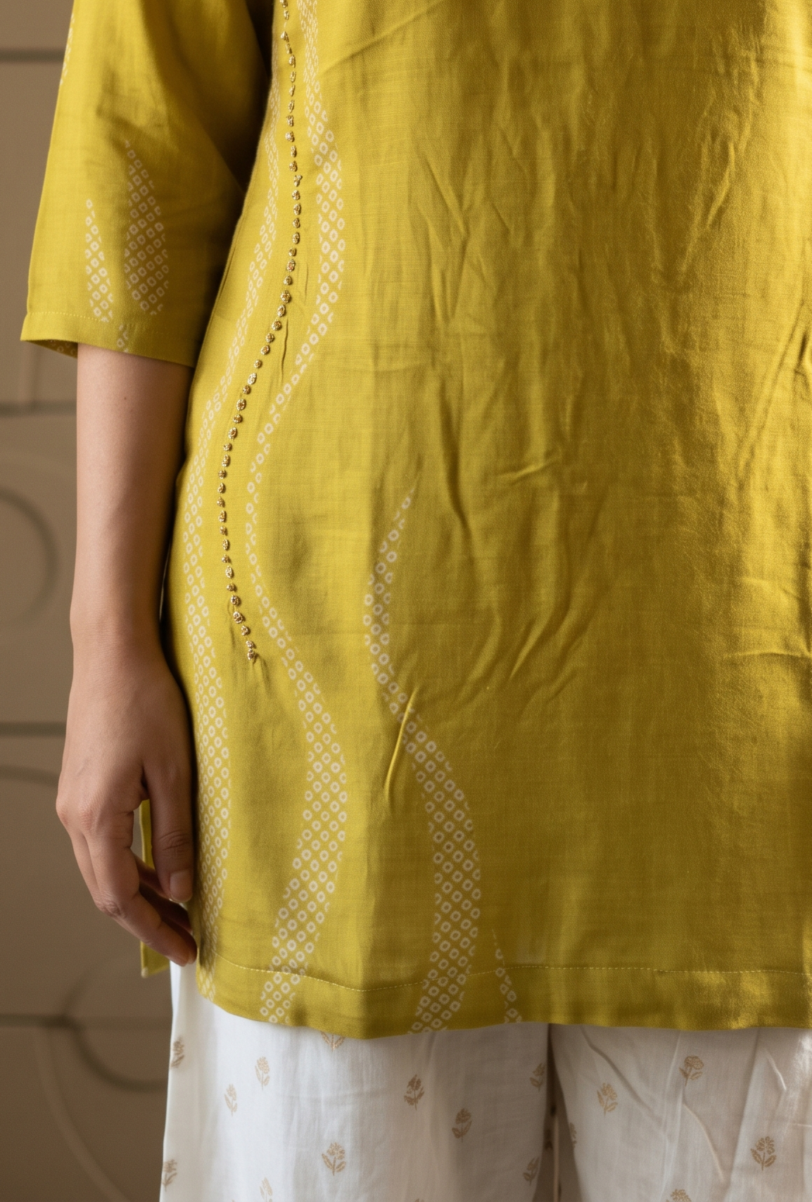Yellow Dola Silk Suit Set