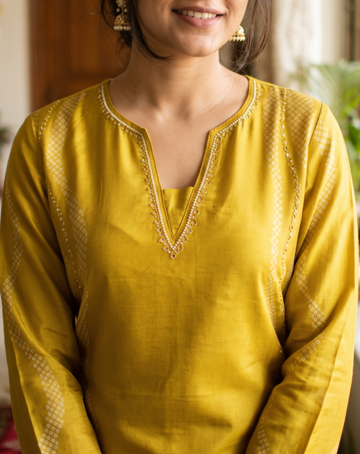 Yellow Dola Silk Suit Set