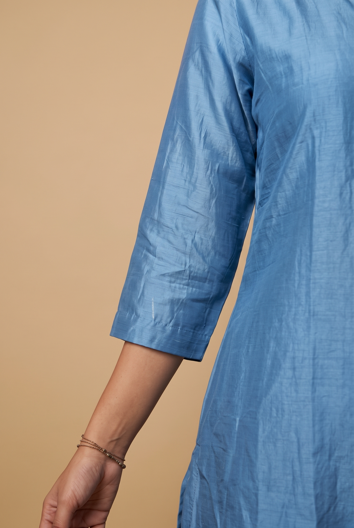 Blue Mal Chanderi Straight Suit Set