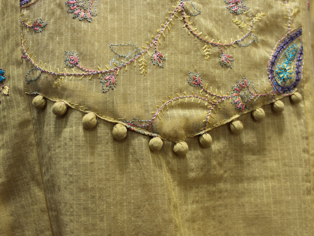 Yellow Chanderi Flared Salwar Suit