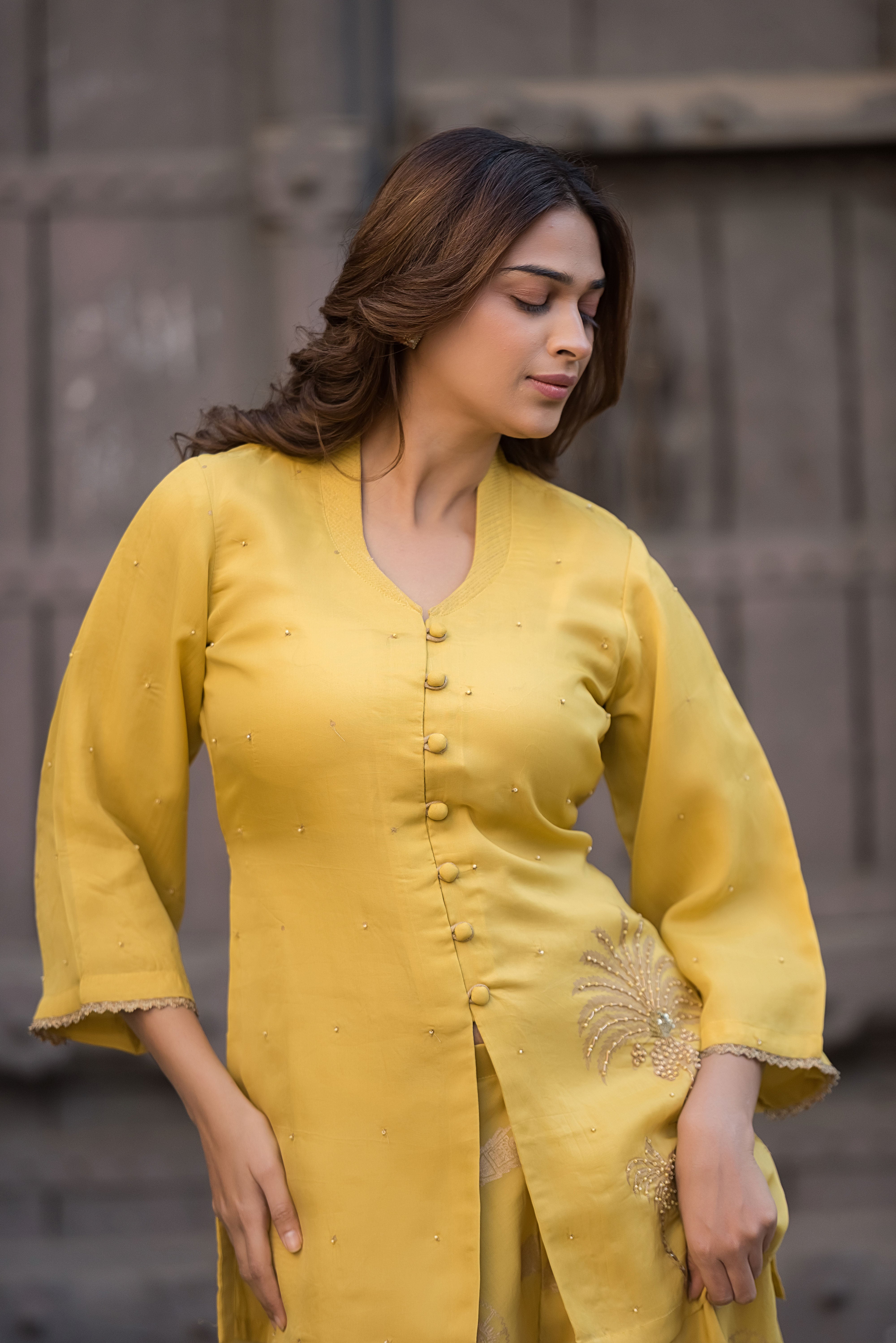 Mustered Straight Salwar Suit