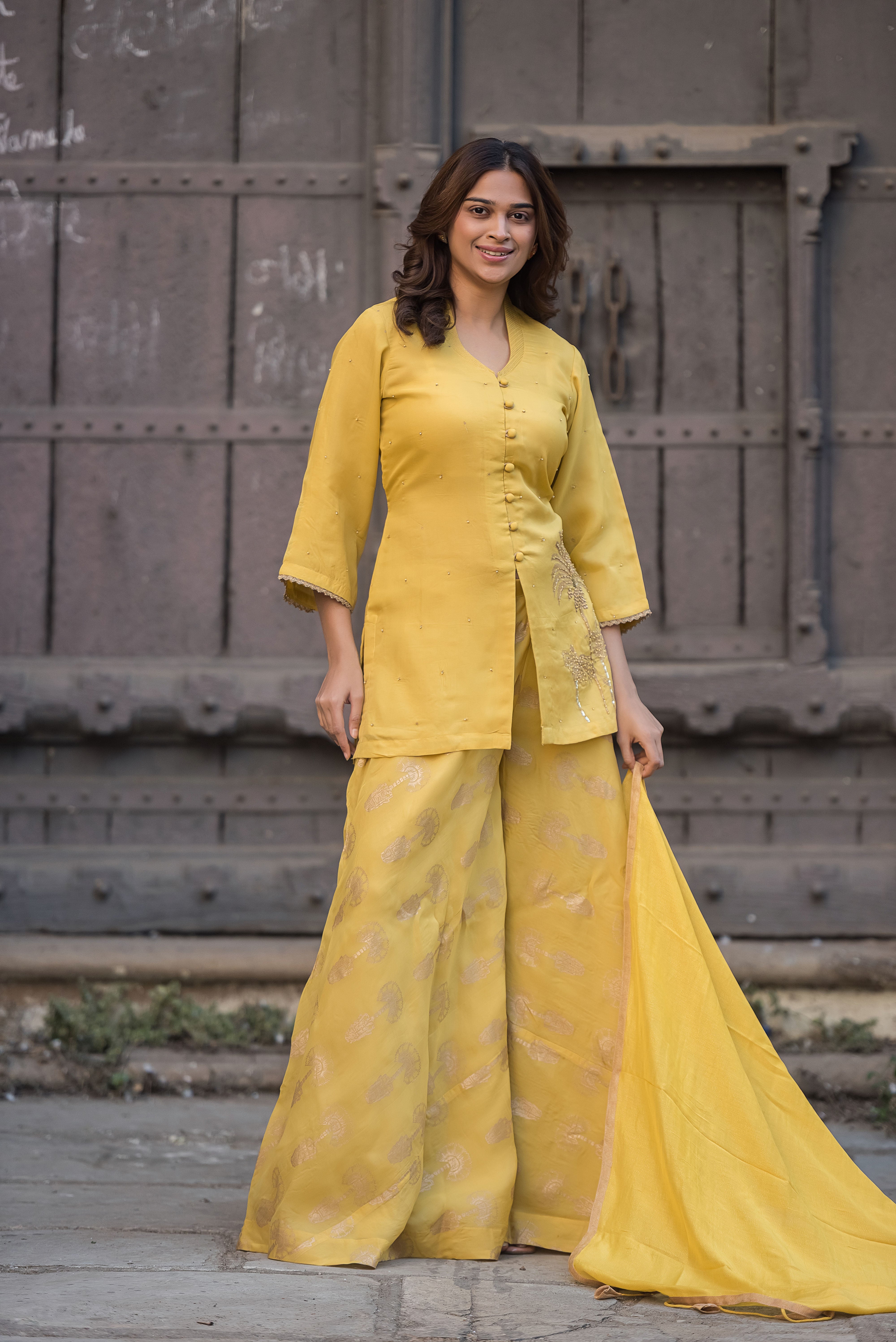 Mustered Straight Salwar Suit