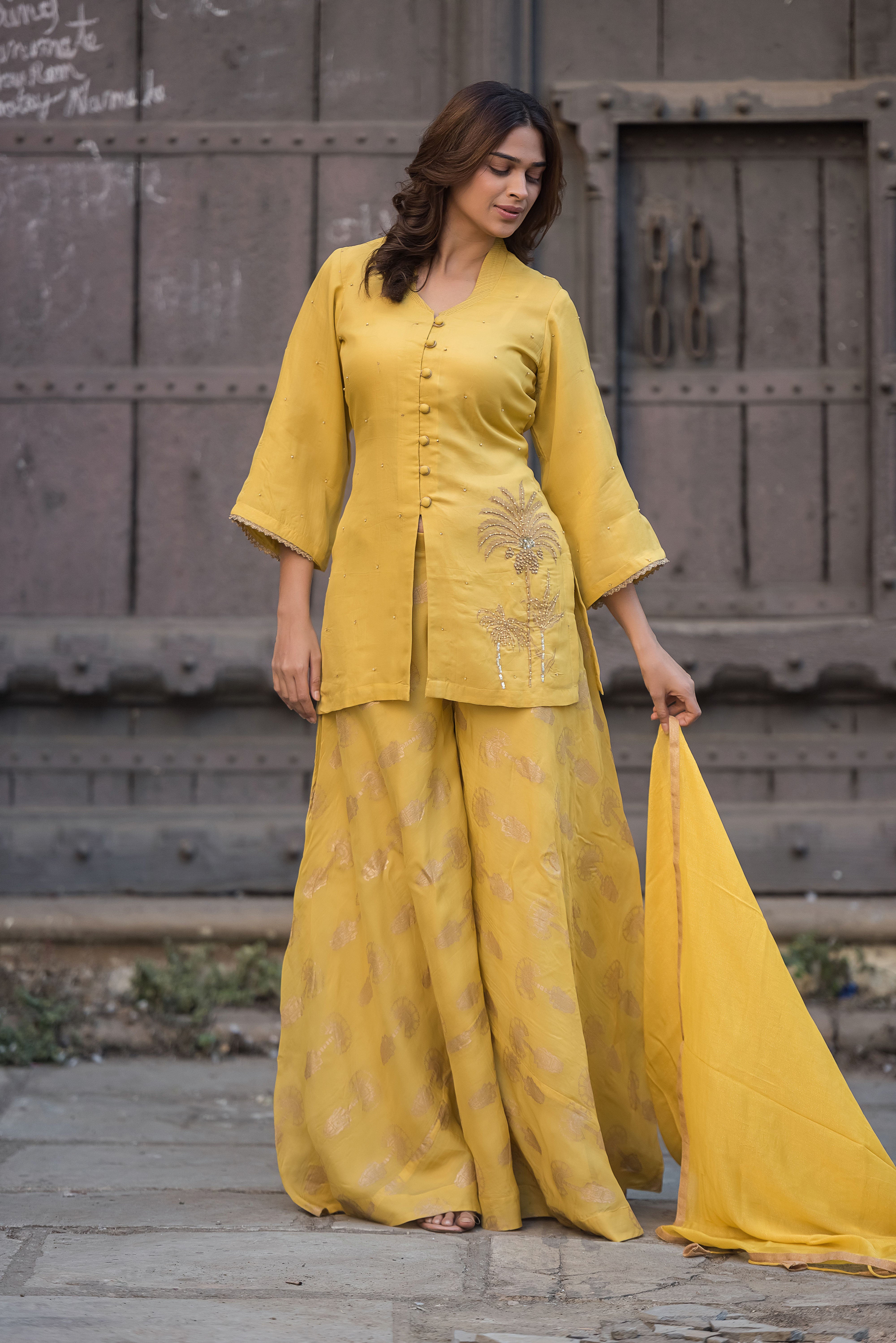 Mustered Straight Salwar Suit