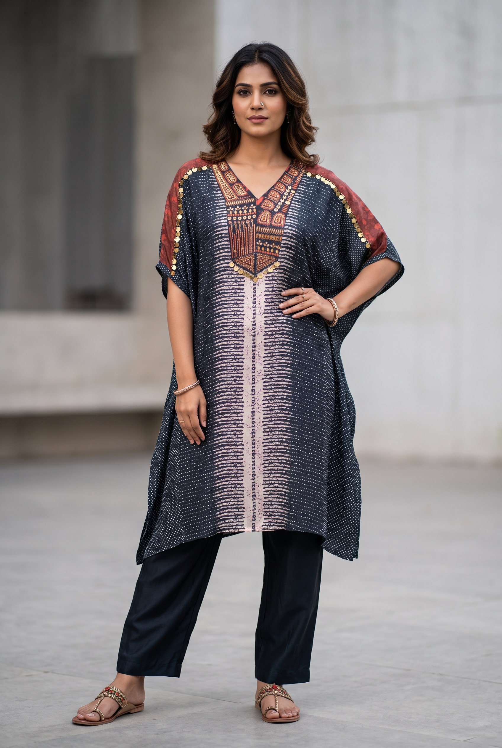 Blue Dola Silk Festive kaftan