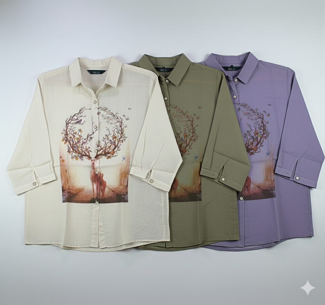 Linen Casual Shirt Top for Women