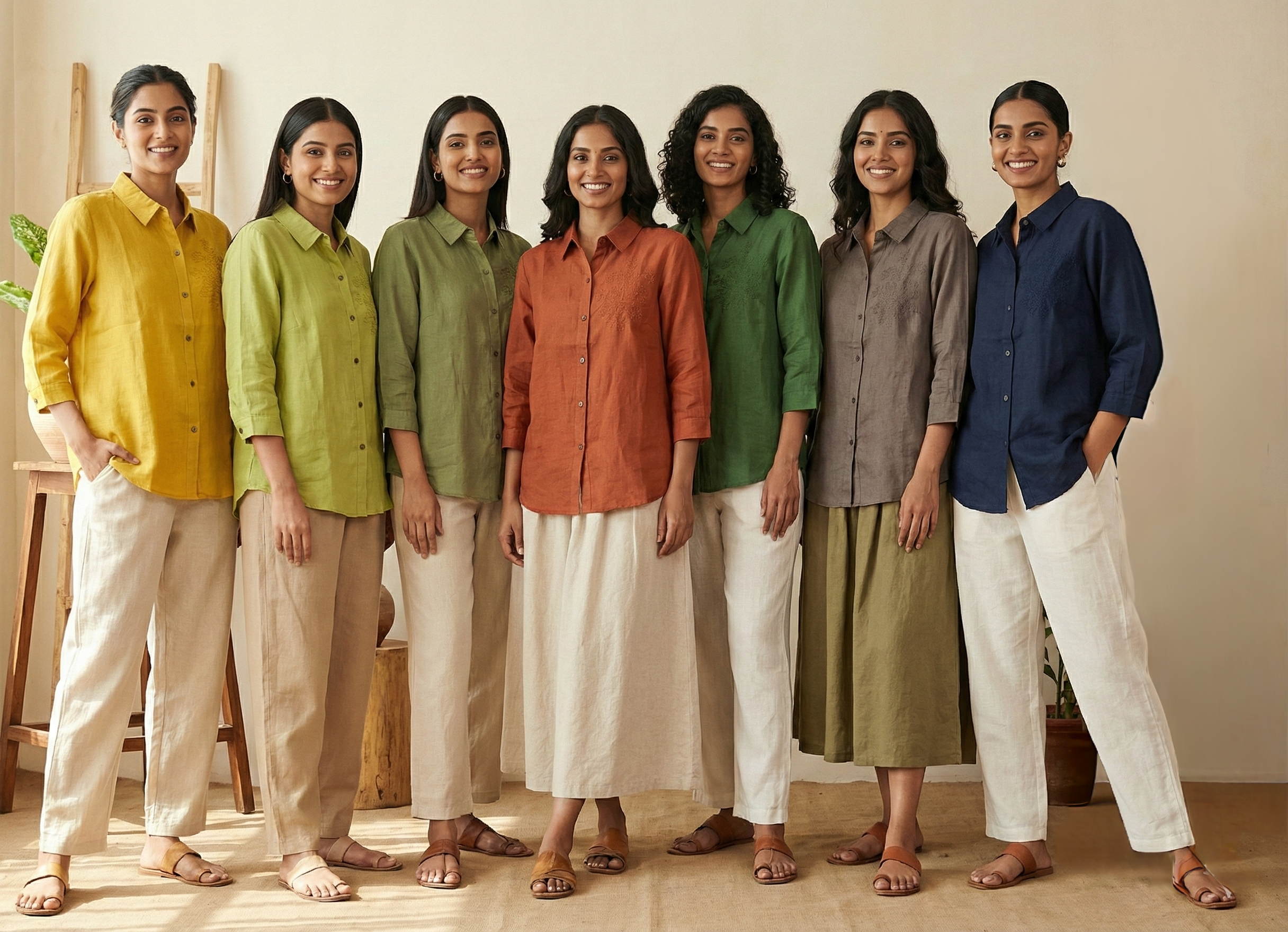 Women's Casual Shirt with Floral Embroidery