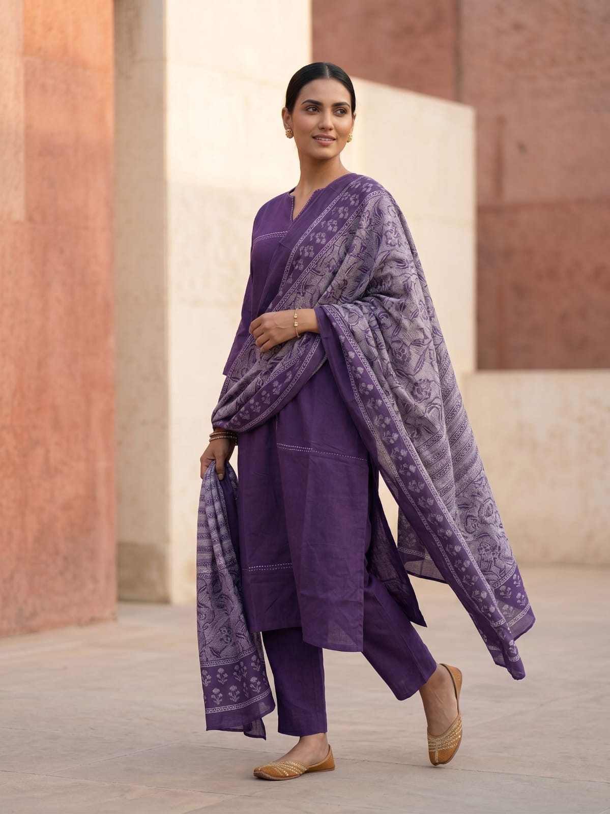 Purple Straight Suit Set