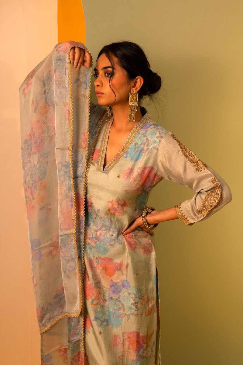 PAYAL Boutique Turquoise Kurta Suit Set with Stunning Print - Payal
