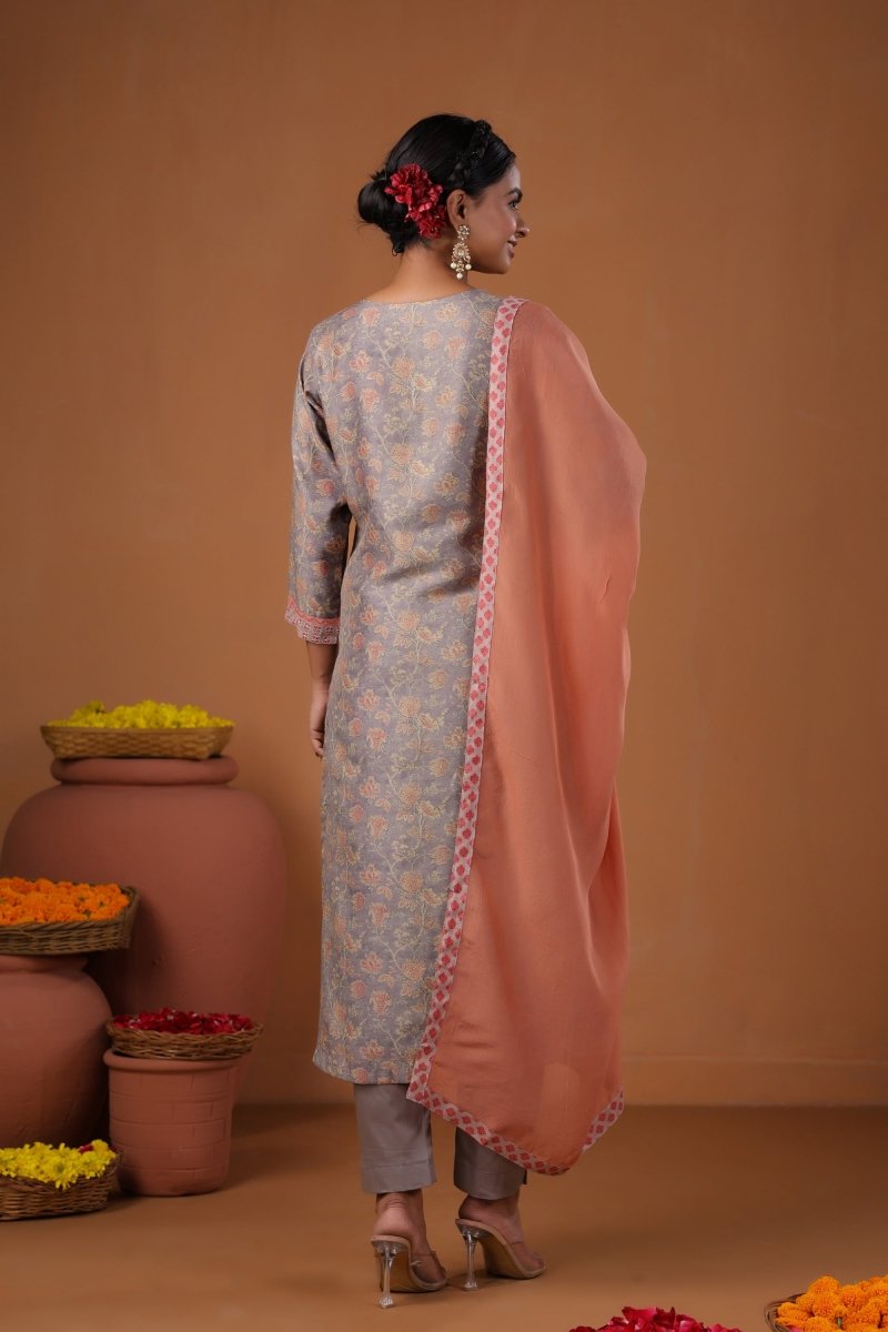 PAYAL Carnation Pink Kurta Suit Set with Festive Print Design - Payal