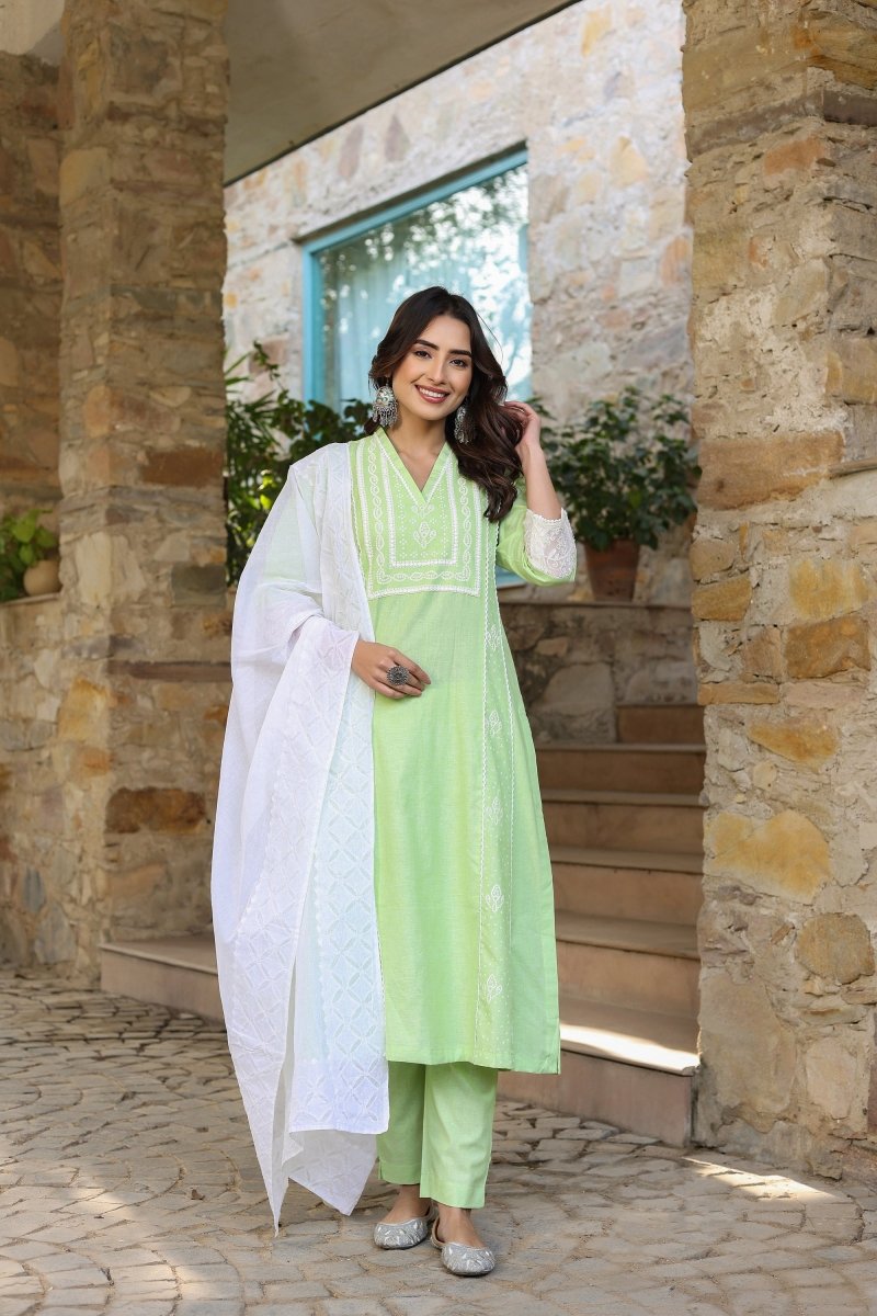 PAYAL Casual Mint Green Kurta Suit Set for Everyday - Payal