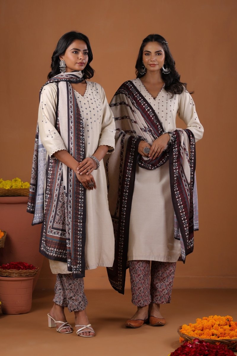 PAYAL Cream Kurta Suit Set for Anyday - Payal