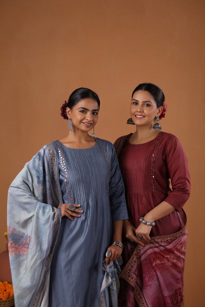 PAYAL Deep Maroon Kurta Suit Set for all Festivals - Payal