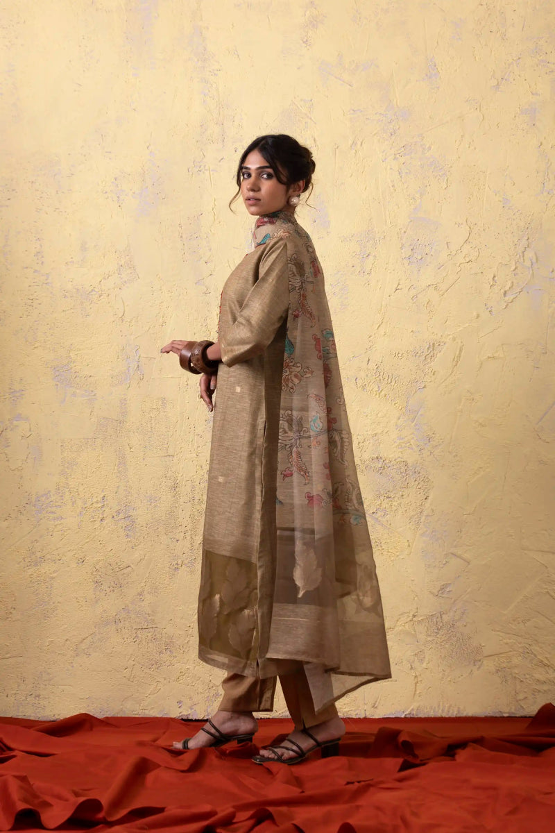 PAYAL Festive Kurta Suit Set with Gold Motif Detailing - Payal