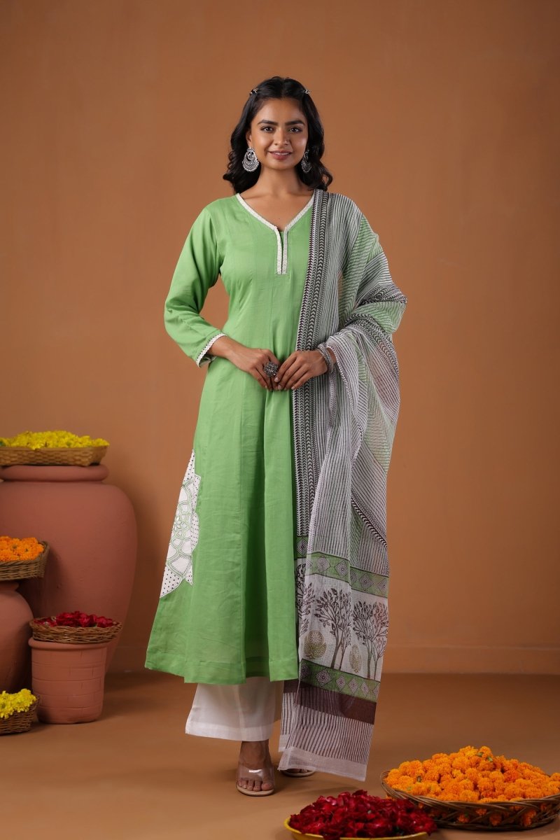 PAYAL Green Pastel Kurta Suit Set for Anyday - Payal