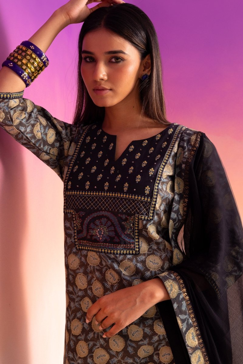 PAYAL Indigo Blue Casual Kurta Suit Set with amazing Print Design - Payal