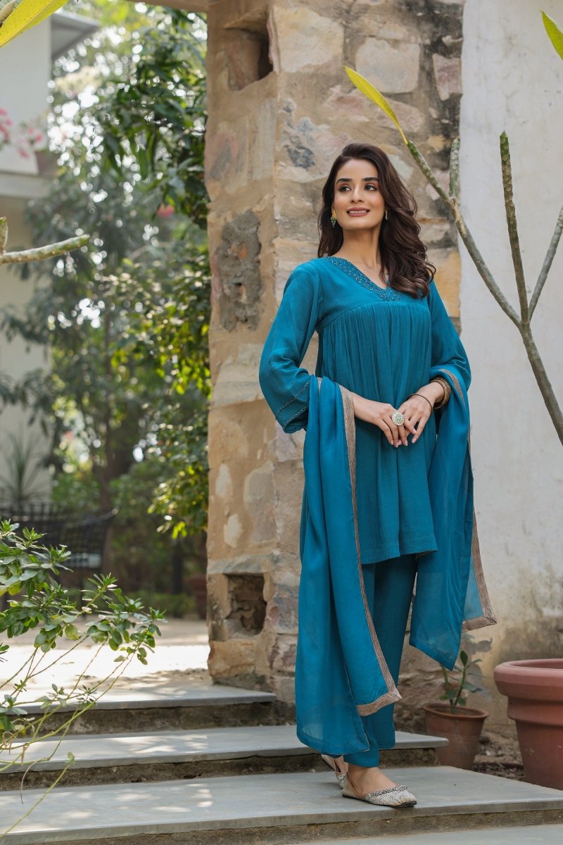 PAYAL Indigo Blue Kurta Suit Set for every Occasion - Payal