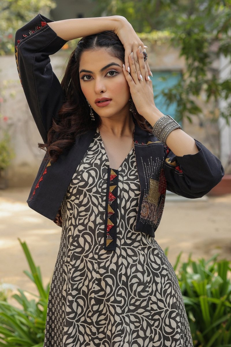 PAYAL Kalidar Suit Set with Hand Embroidered Jacket - Payal