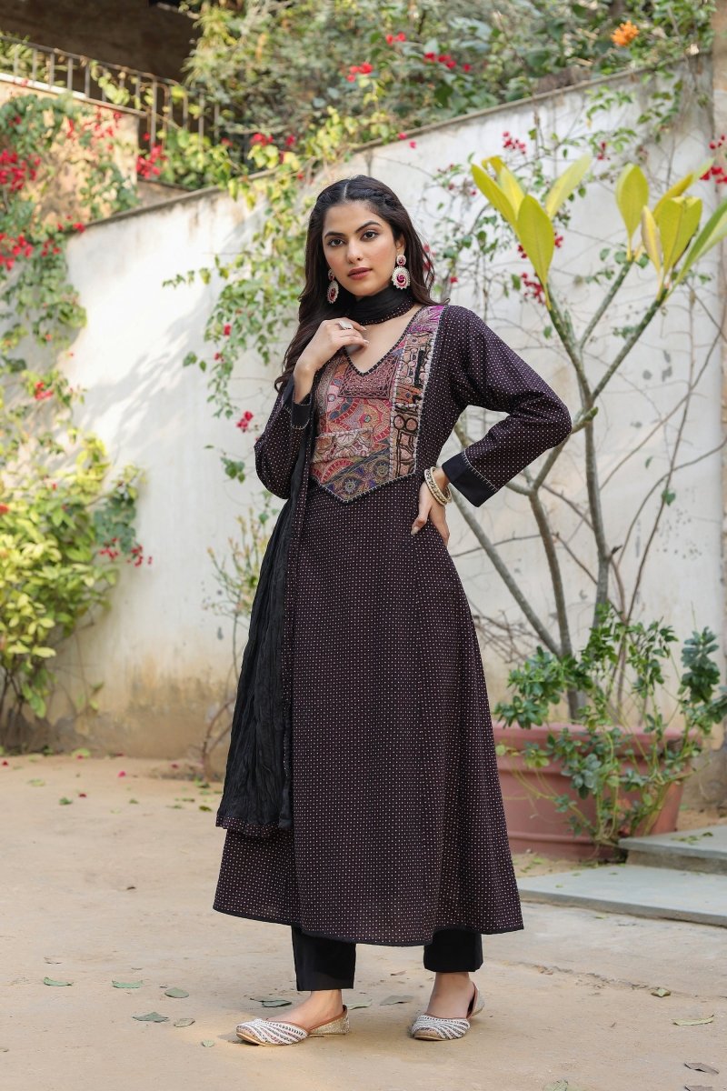 PAYAL Kalidar Suit Set with Patchwork Detailing - Payal
