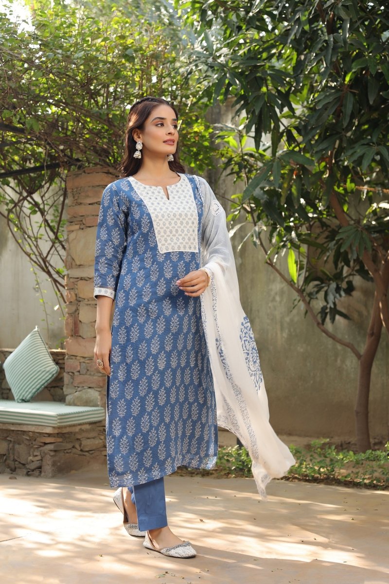 PAYAL Kota Chex Kurta Suit Set with Stunning Print - Payal