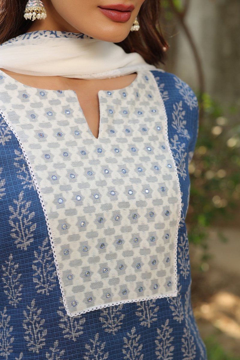 PAYAL Kota Chex Kurta Suit Set with Stunning Print - Payal