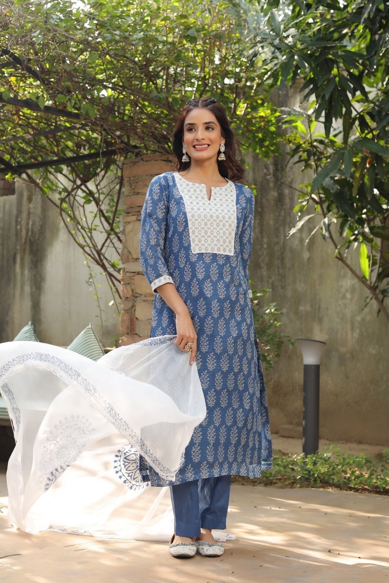 PAYAL Kota Chex Kurta Suit Set with Stunning Print - Payal