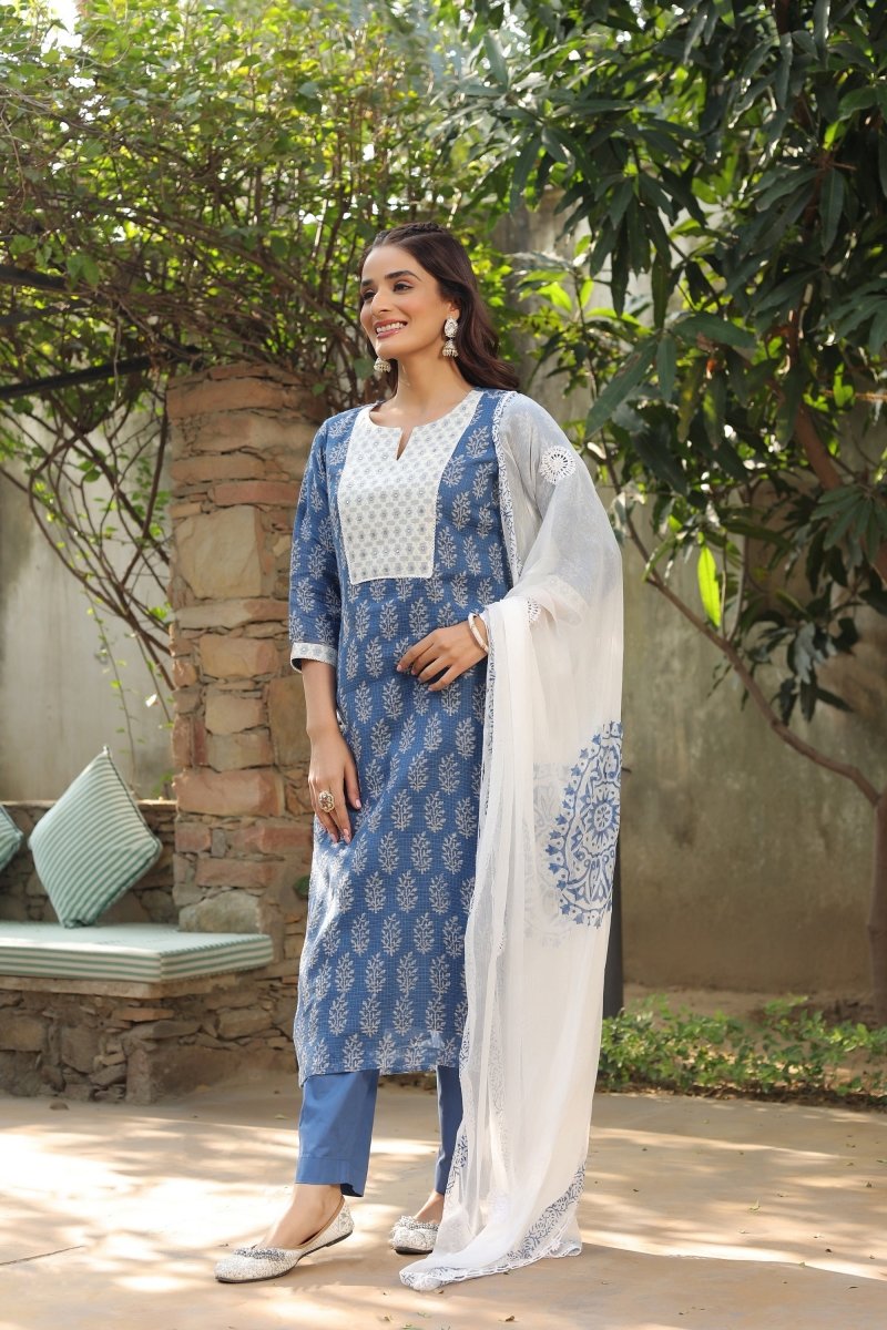 PAYAL Kota Chex Kurta Suit Set with Stunning Print - Payal